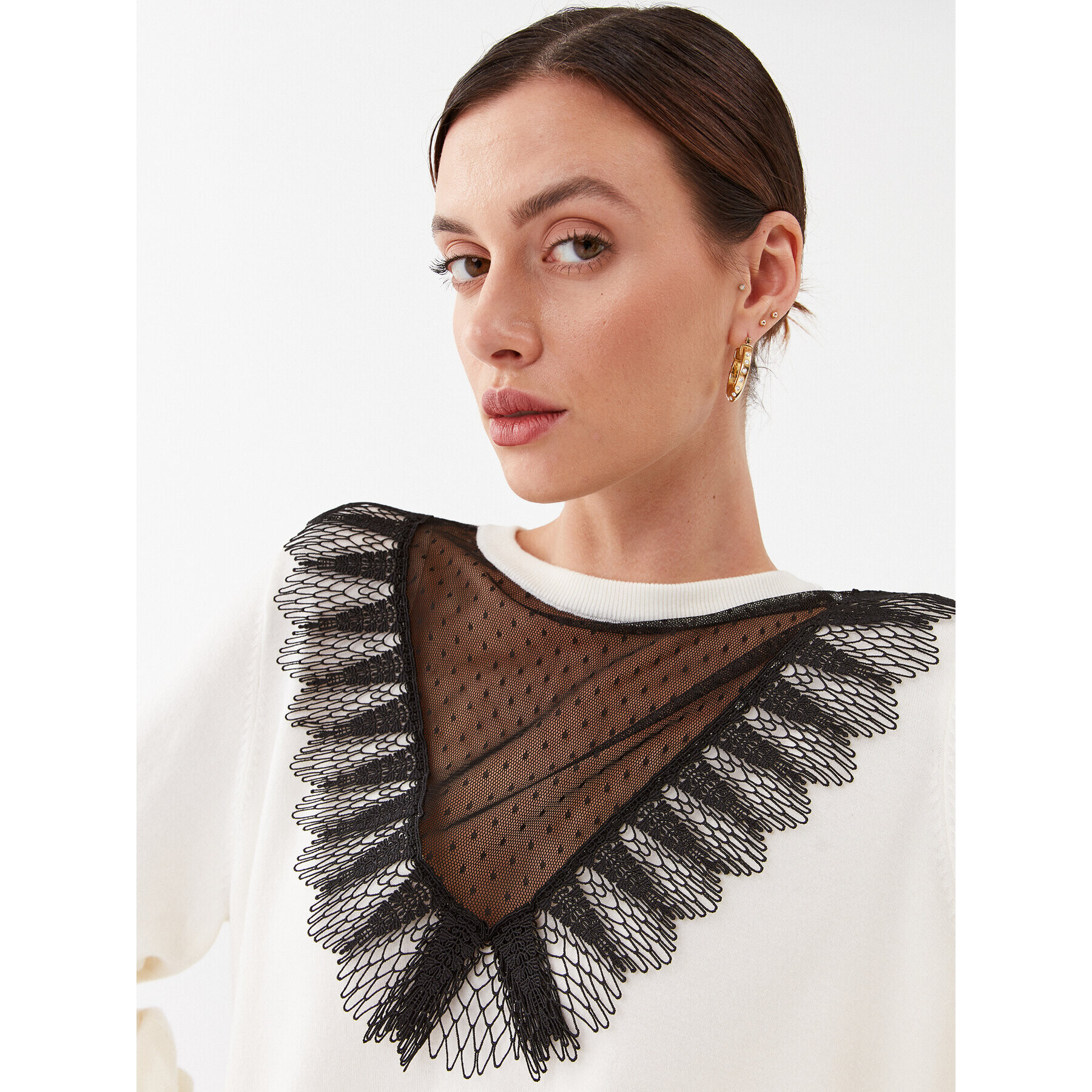 TWINSET Пуловер 232TP3422 Екрю Regular Fit - Pepit.bg