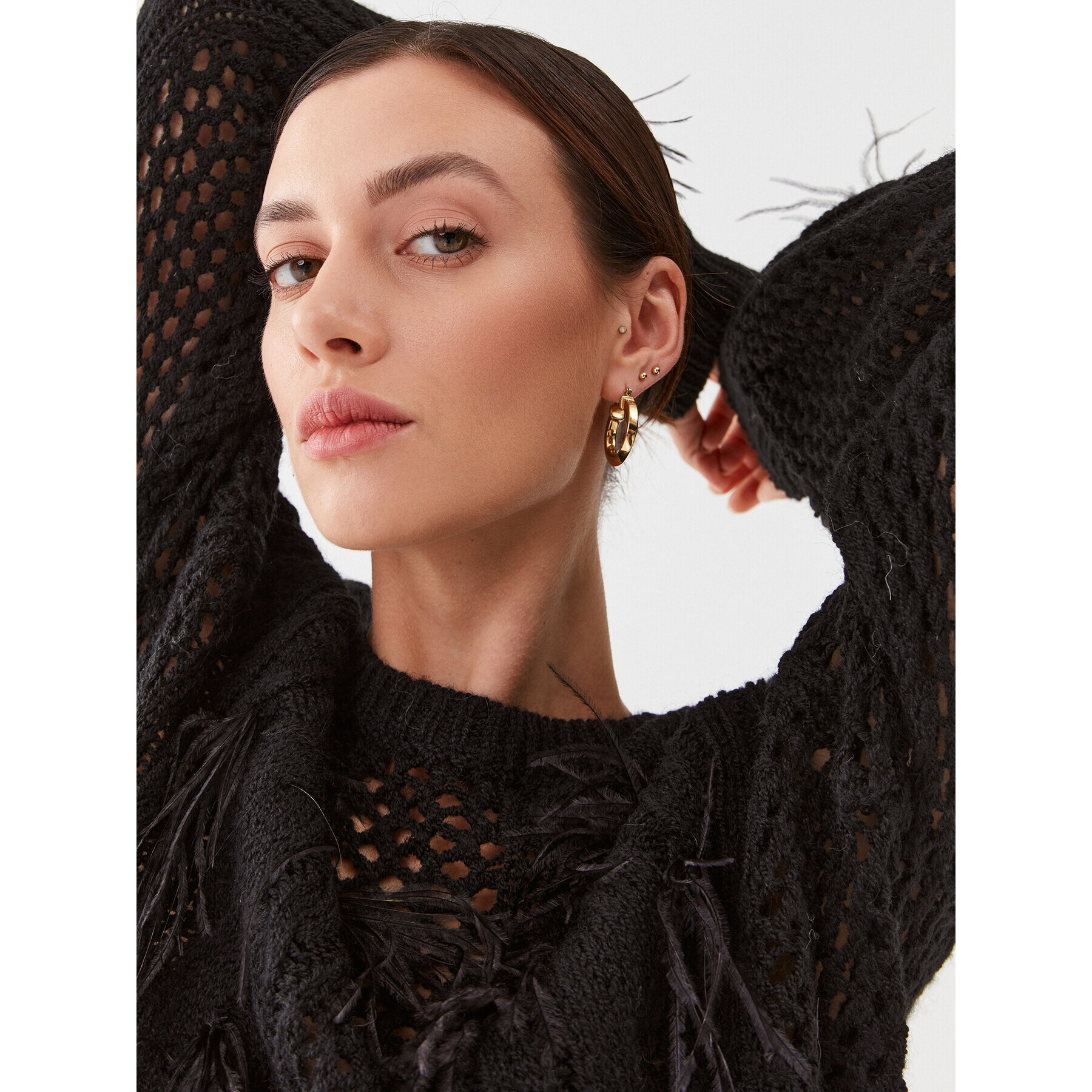 TWINSET Пуловер 232TP3510 Черен Regular Fit - Pepit.bg