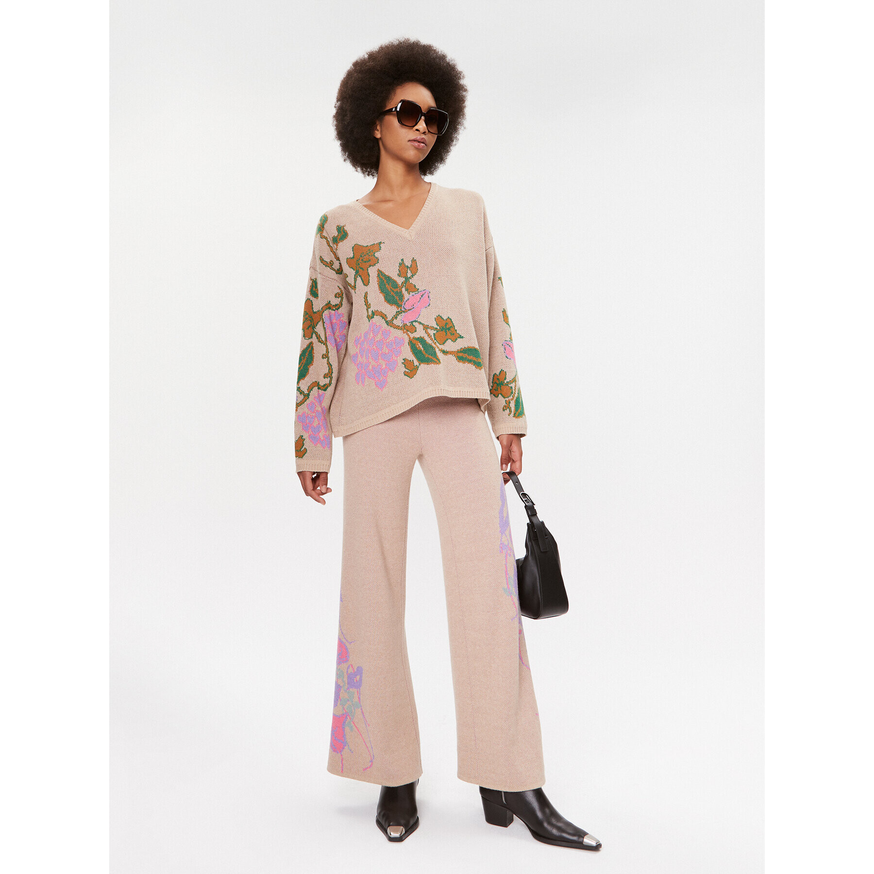 TWINSET Пуловер 232TP3680 Бежов Loose Fit - Pepit.bg