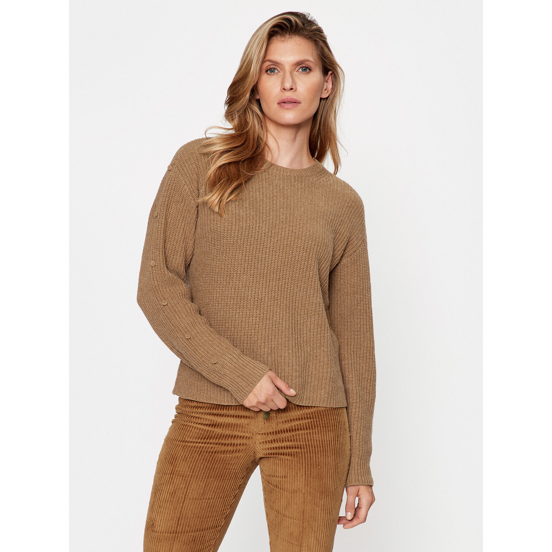 TWINSET Пуловер 232TT3330 Кафяв Regular Fit - Pepit.bg