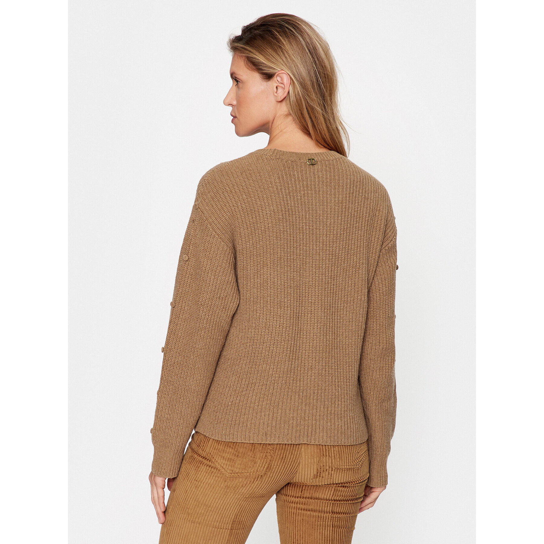 TWINSET Пуловер 232TT3330 Кафяв Regular Fit - Pepit.bg