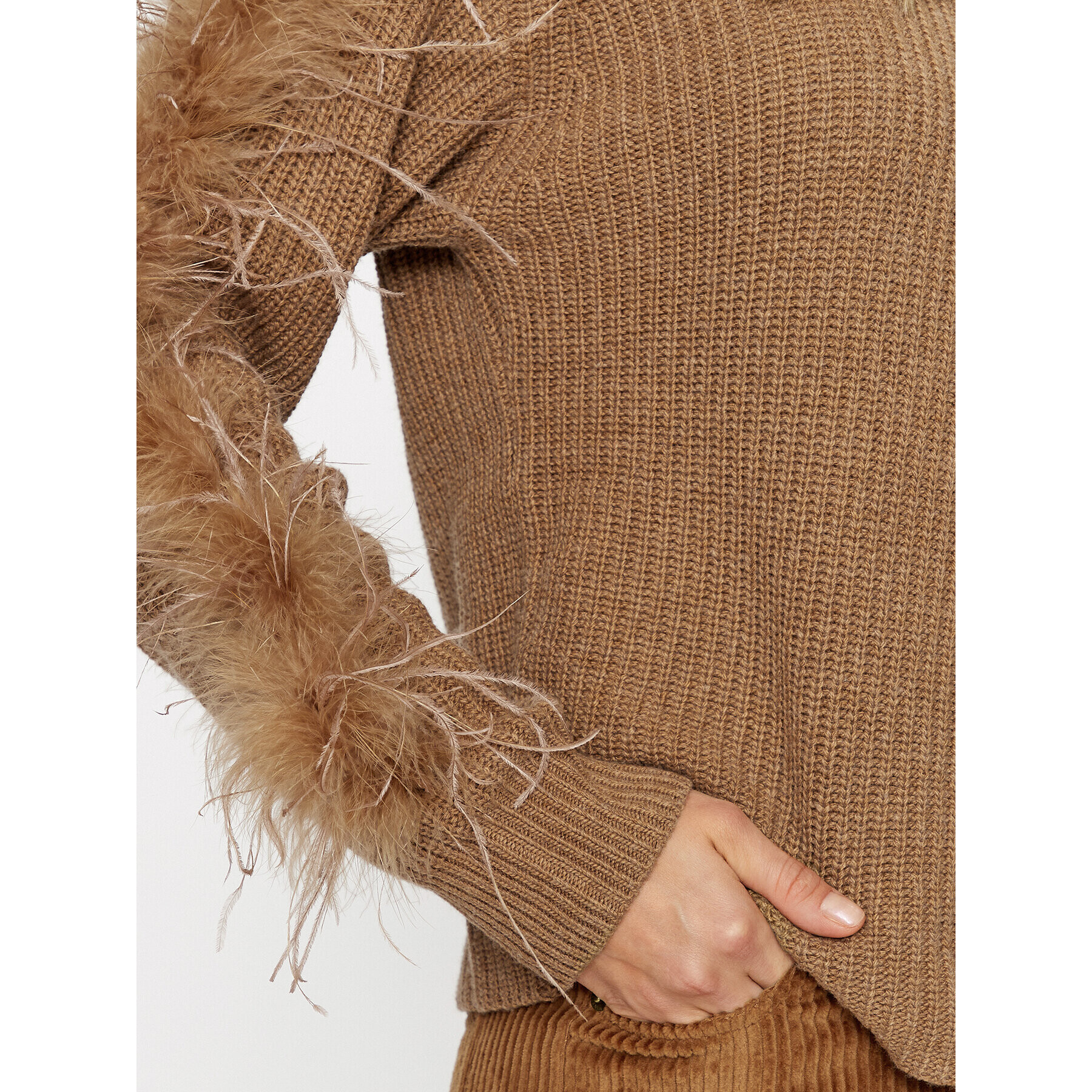 TWINSET Пуловер 232TT3330 Кафяв Regular Fit - Pepit.bg