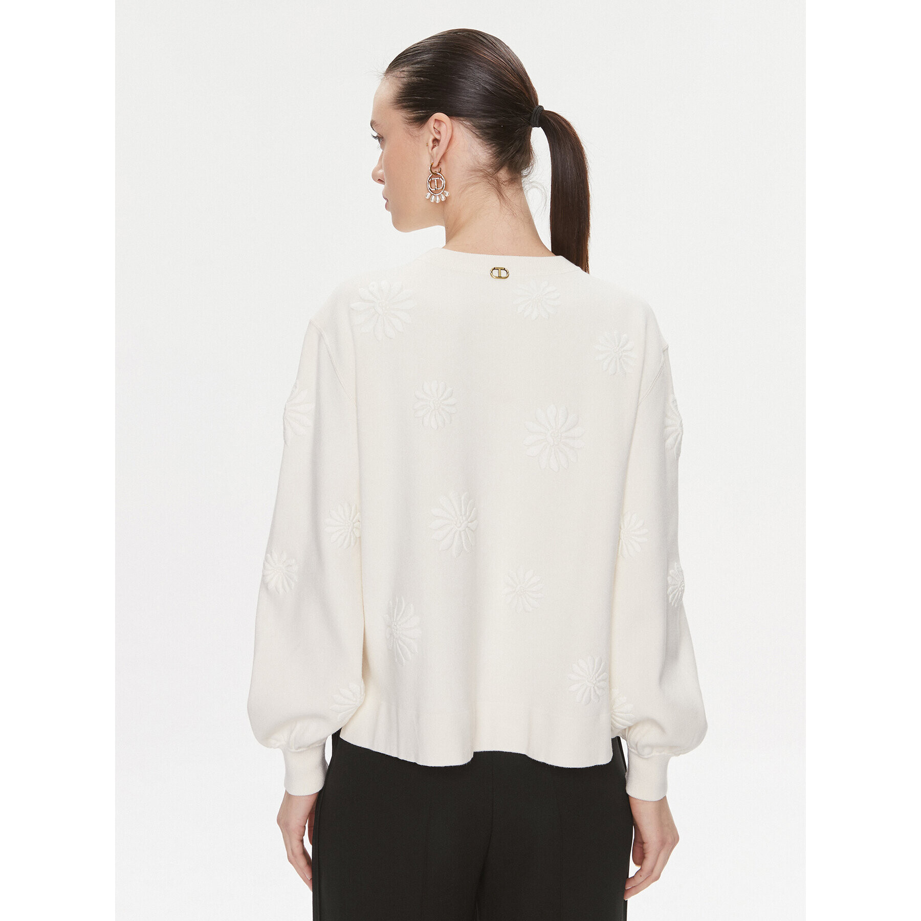 TWINSET Пуловер 241TP3090 Екрю Loose Fit - Pepit.bg