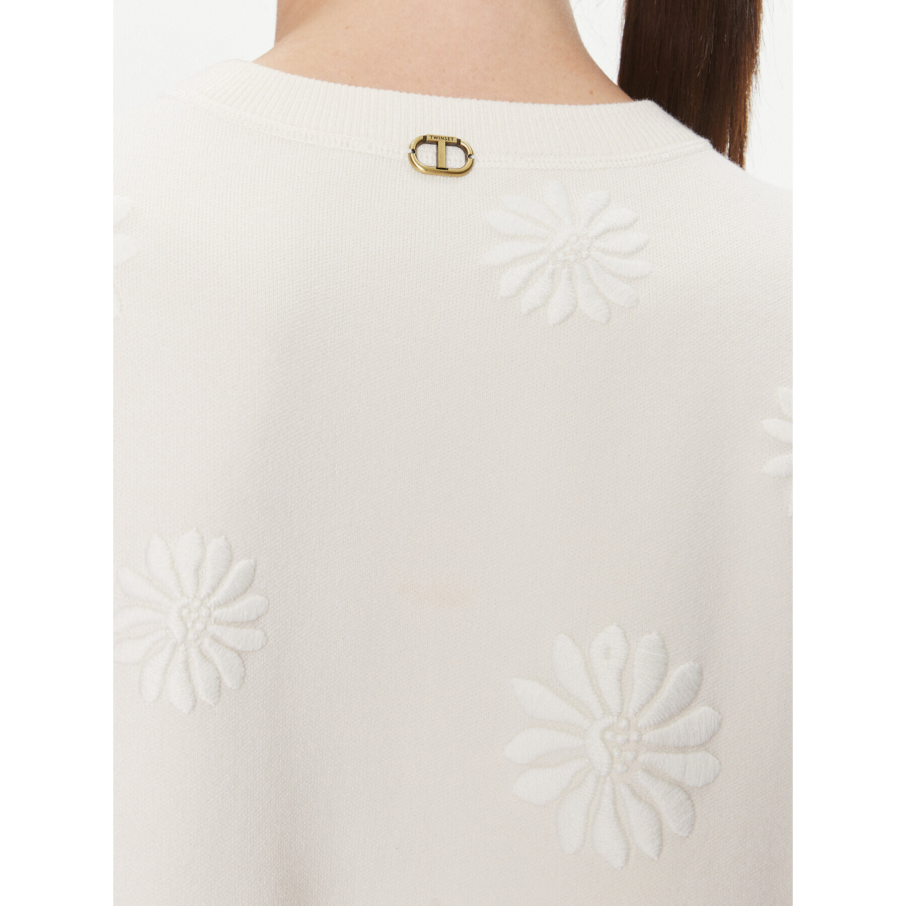 TWINSET Пуловер 241TP3090 Екрю Loose Fit - Pepit.bg