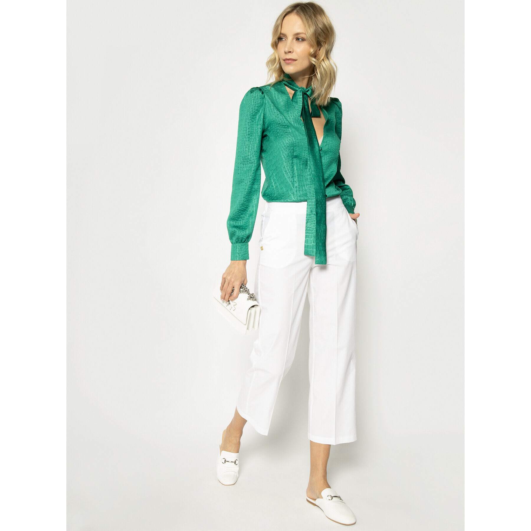 TWINSET Риза 201TP2320 Зелен Regular Fit - Pepit.bg