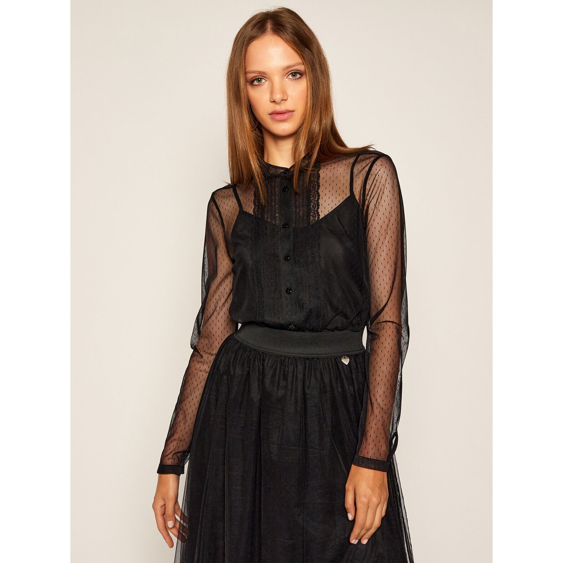 TWINSET Риза 202TP2205 Черен Regular Fit - Pepit.bg