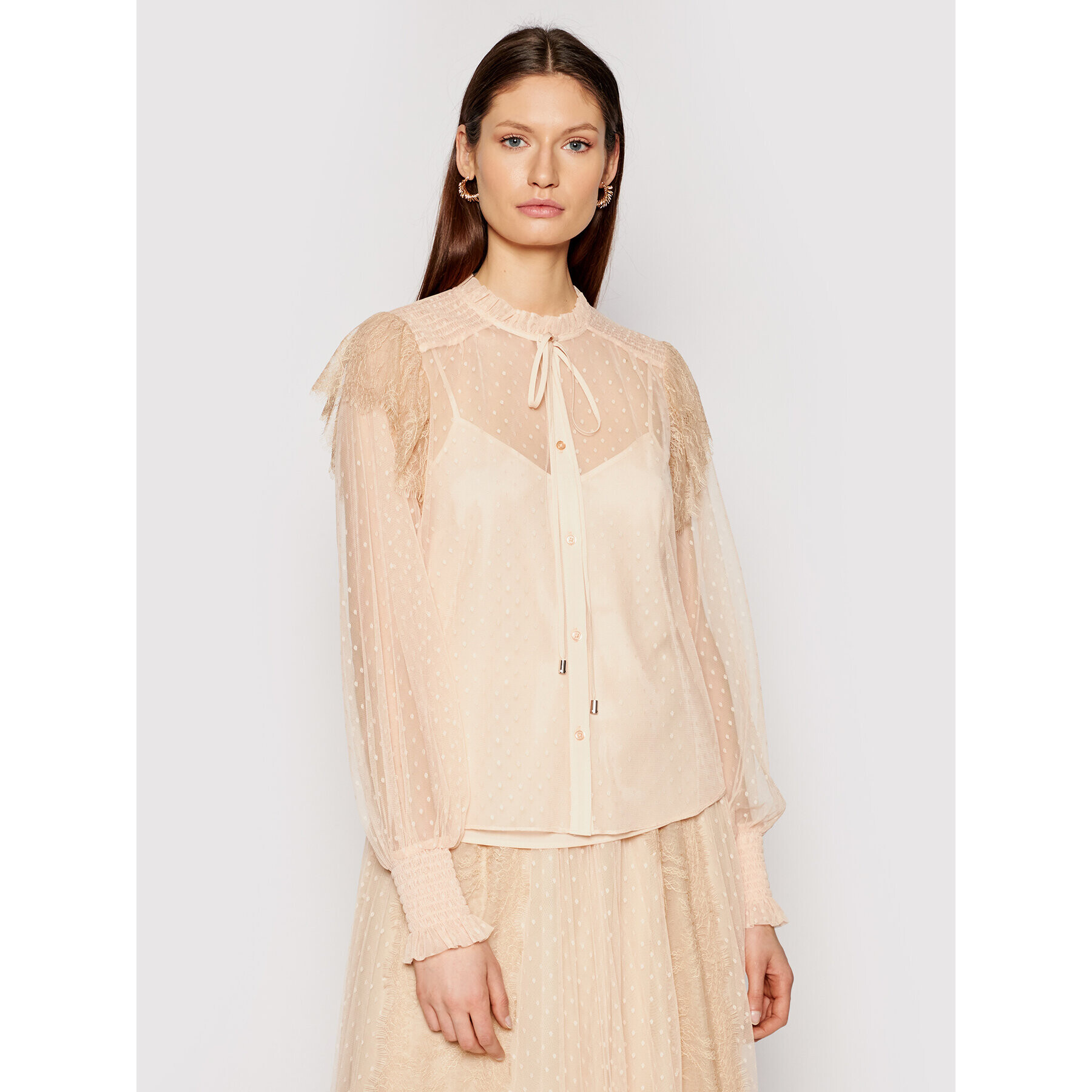 TWINSET Риза 211MT2442 Розов Regular Fit - Pepit.bg
