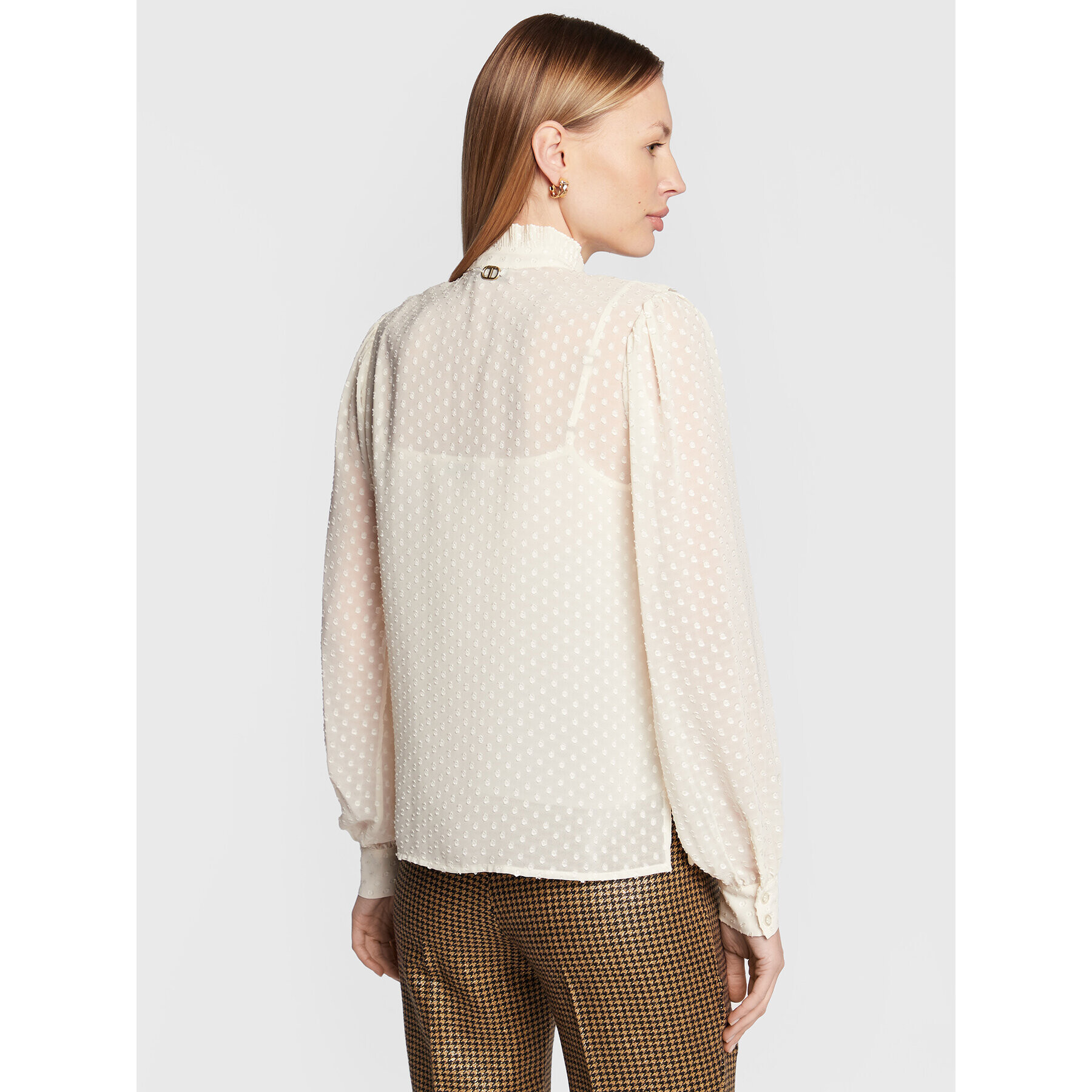 TWINSET Риза 222TT2082 Екрю Regular Fit - Pepit.bg