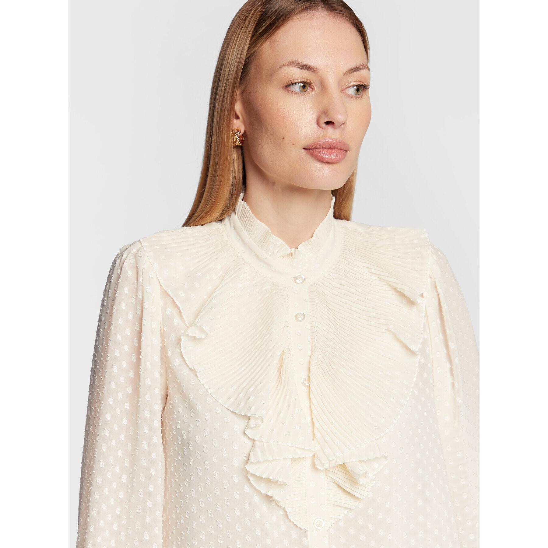 TWINSET Риза 222TT2082 Екрю Regular Fit - Pepit.bg