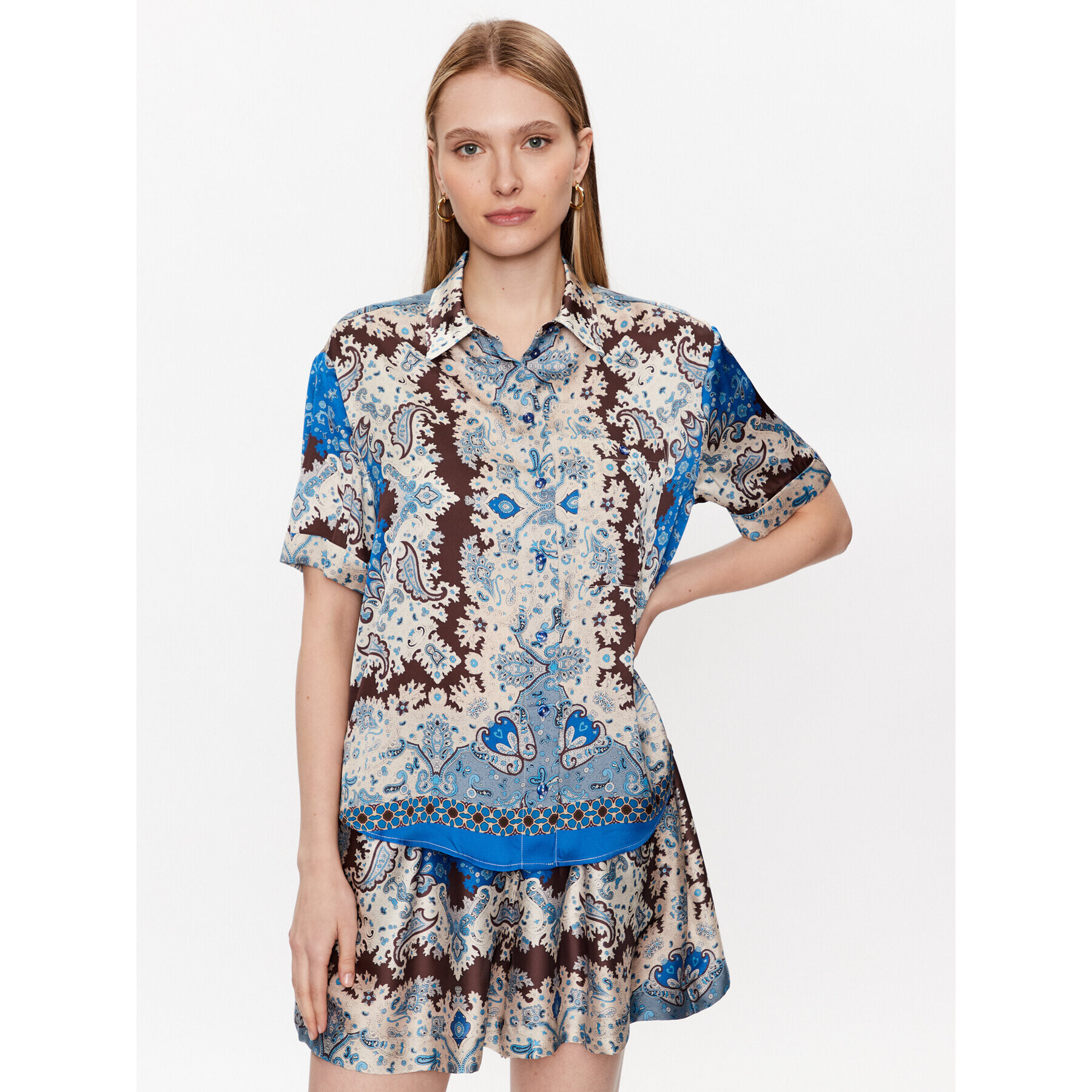 TWINSET Риза 231LM2VAA Син Relaxed Fit - Pepit.bg