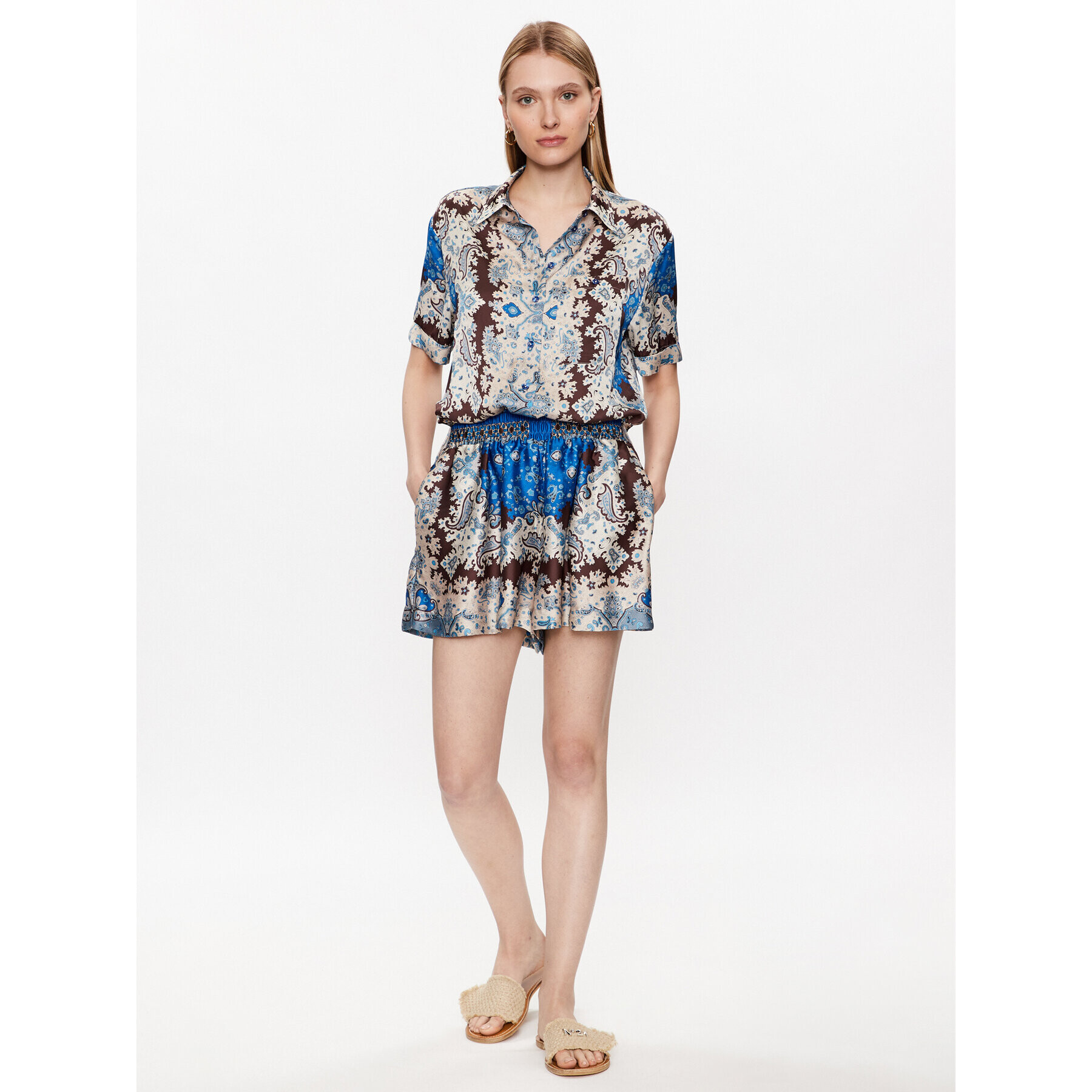 TWINSET Риза 231LM2VAA Син Relaxed Fit - Pepit.bg
