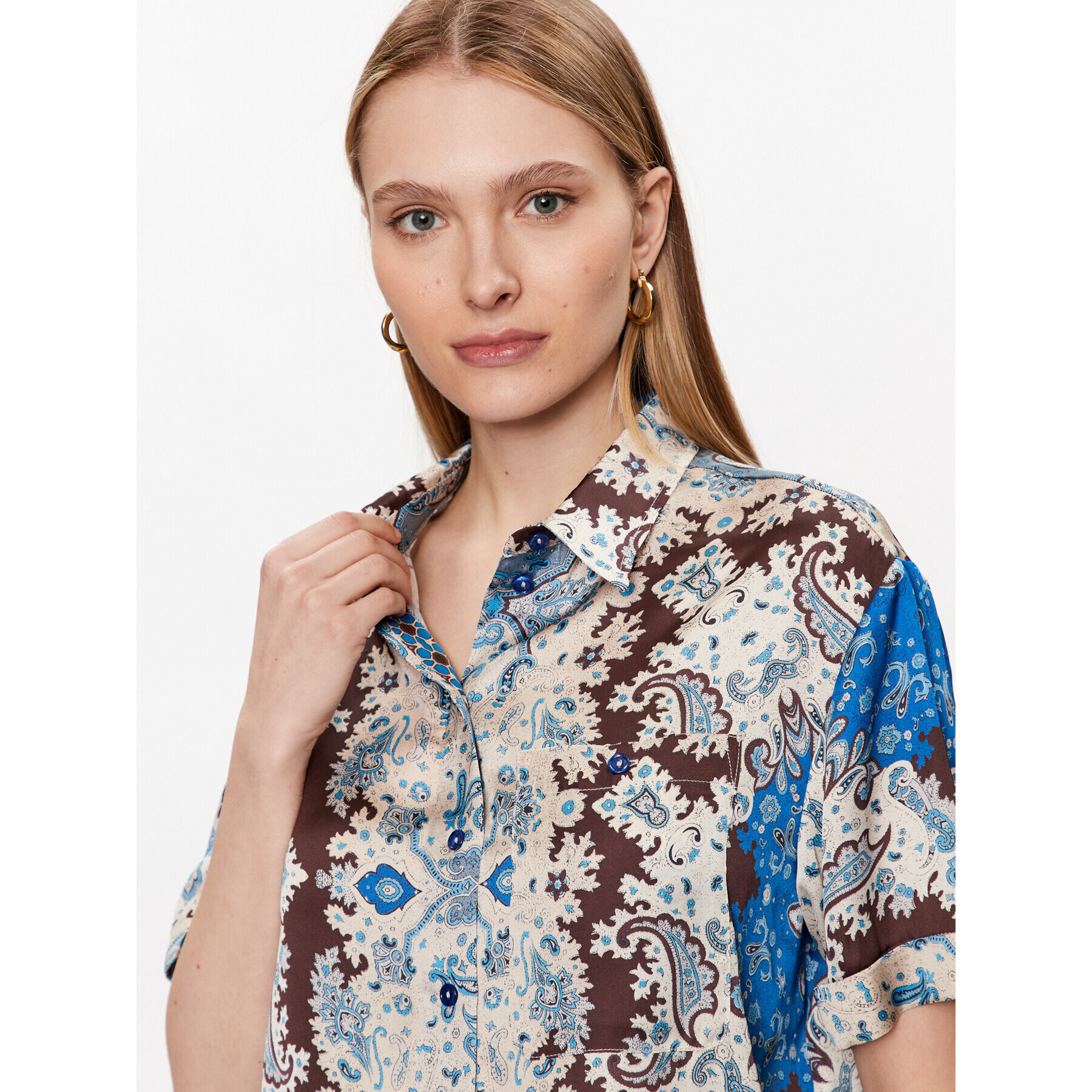 TWINSET Риза 231LM2VAA Син Relaxed Fit - Pepit.bg