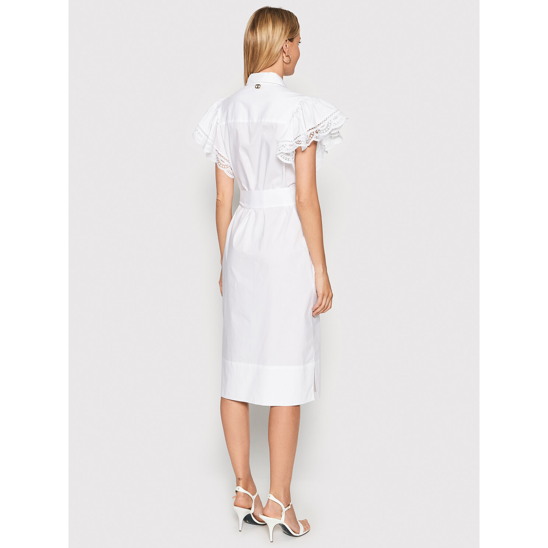 TWINSET Рокля тип риза 221TT2130 Бял Straight Fit - Pepit.bg