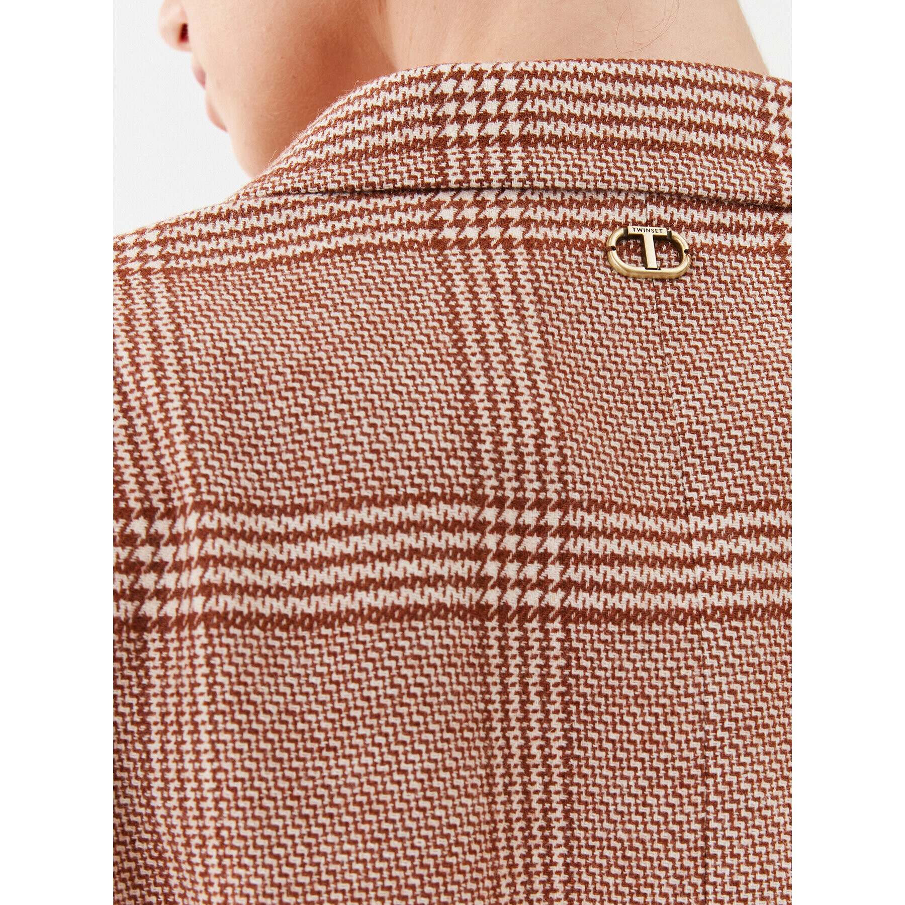 TWINSET Сако 232TP2751 Кафяв Regular Fit - Pepit.bg