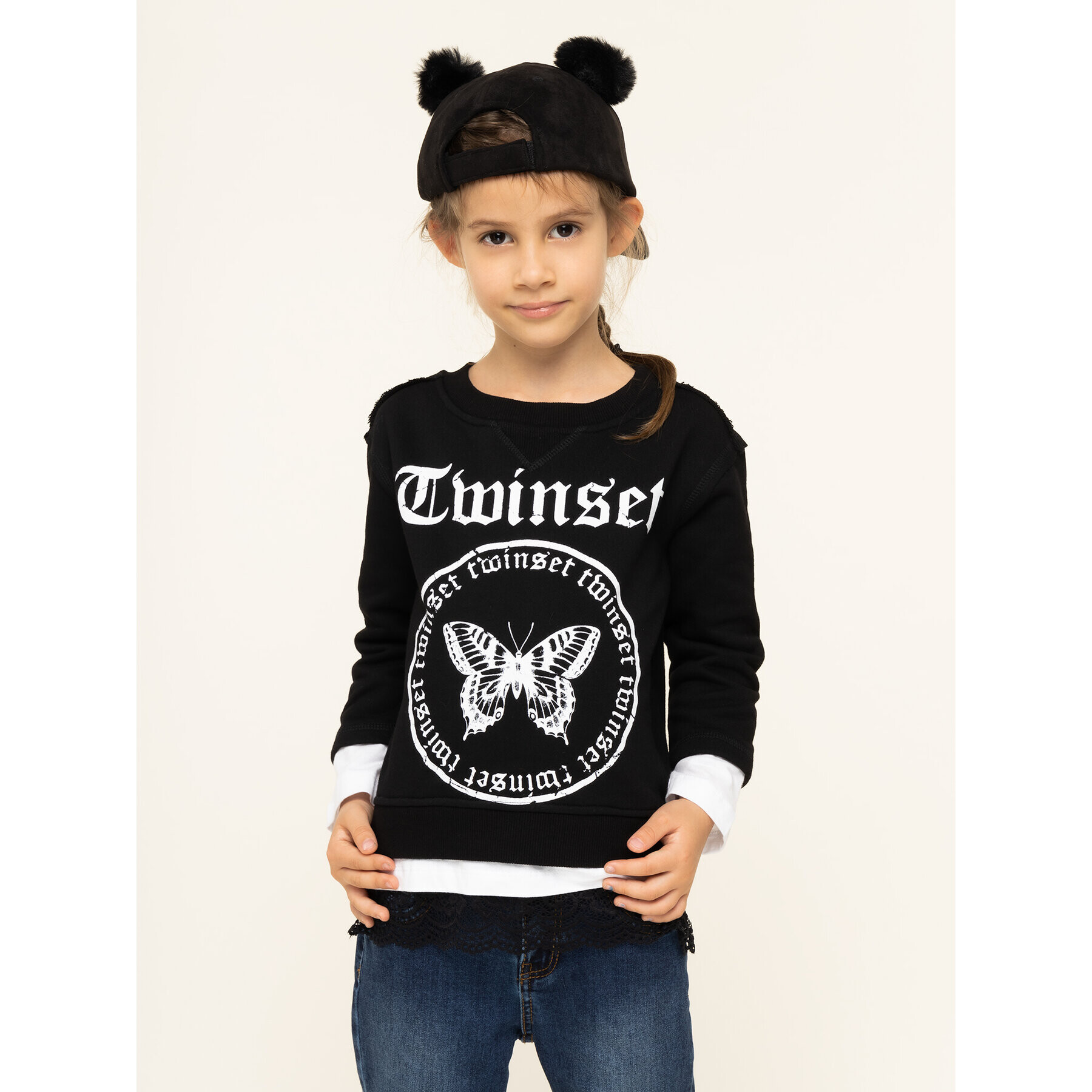 TWINSET Суитшърт 192GJ2391 M Черен Regular Fit - Pepit.bg
