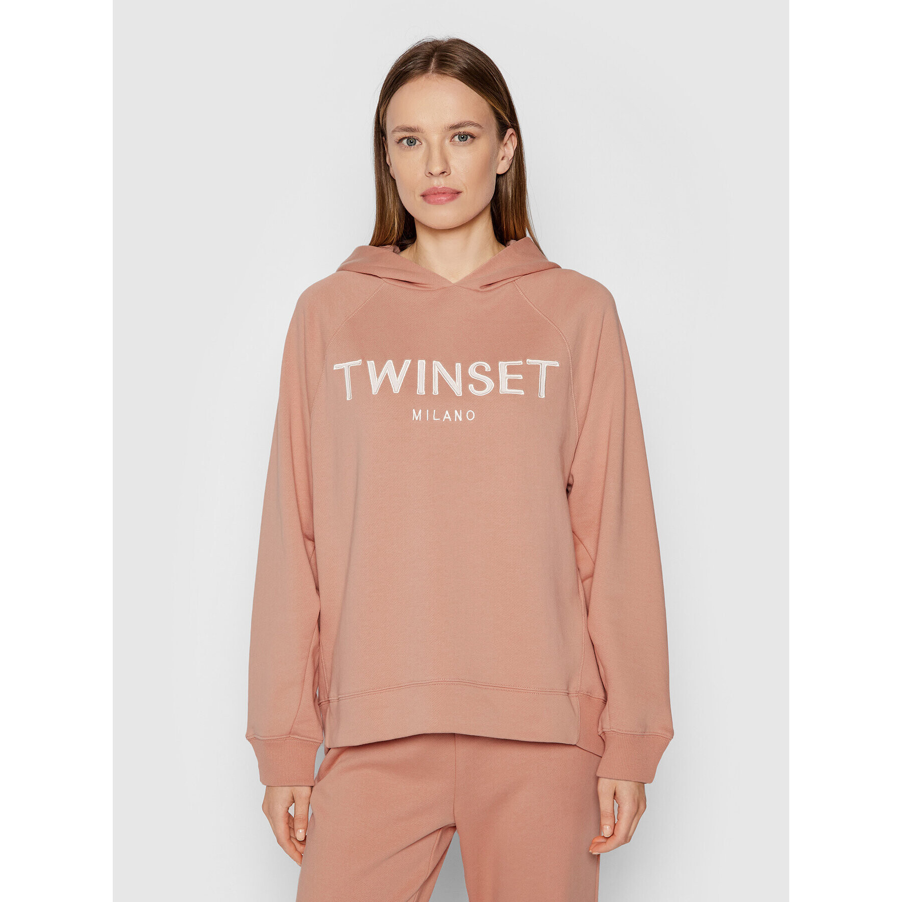 TWINSET Суитшърт 212TP2571 Розов Regular Fit - Pepit.bg