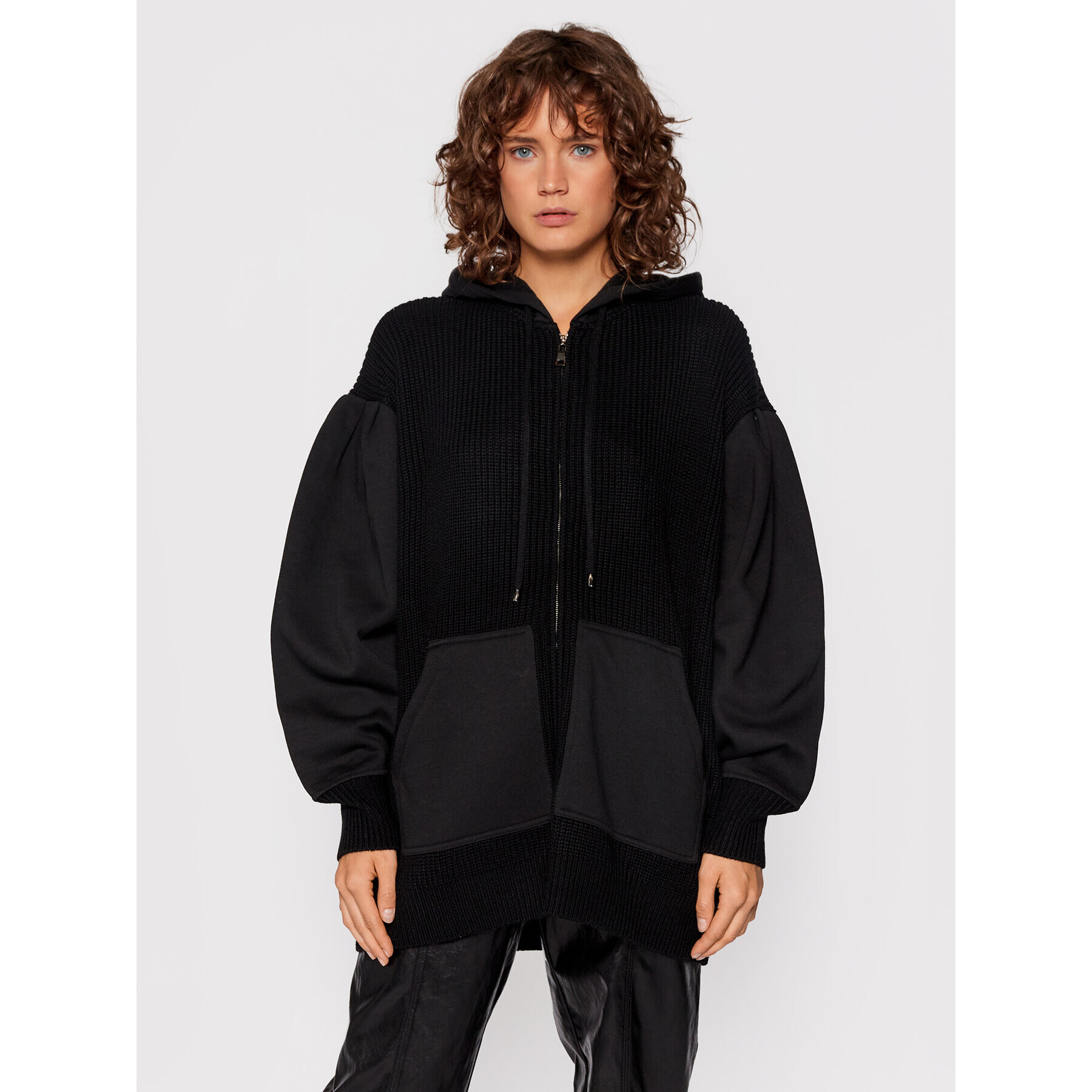 TWINSET Суитшърт 212TP3390 Черен Oversize - Pepit.bg