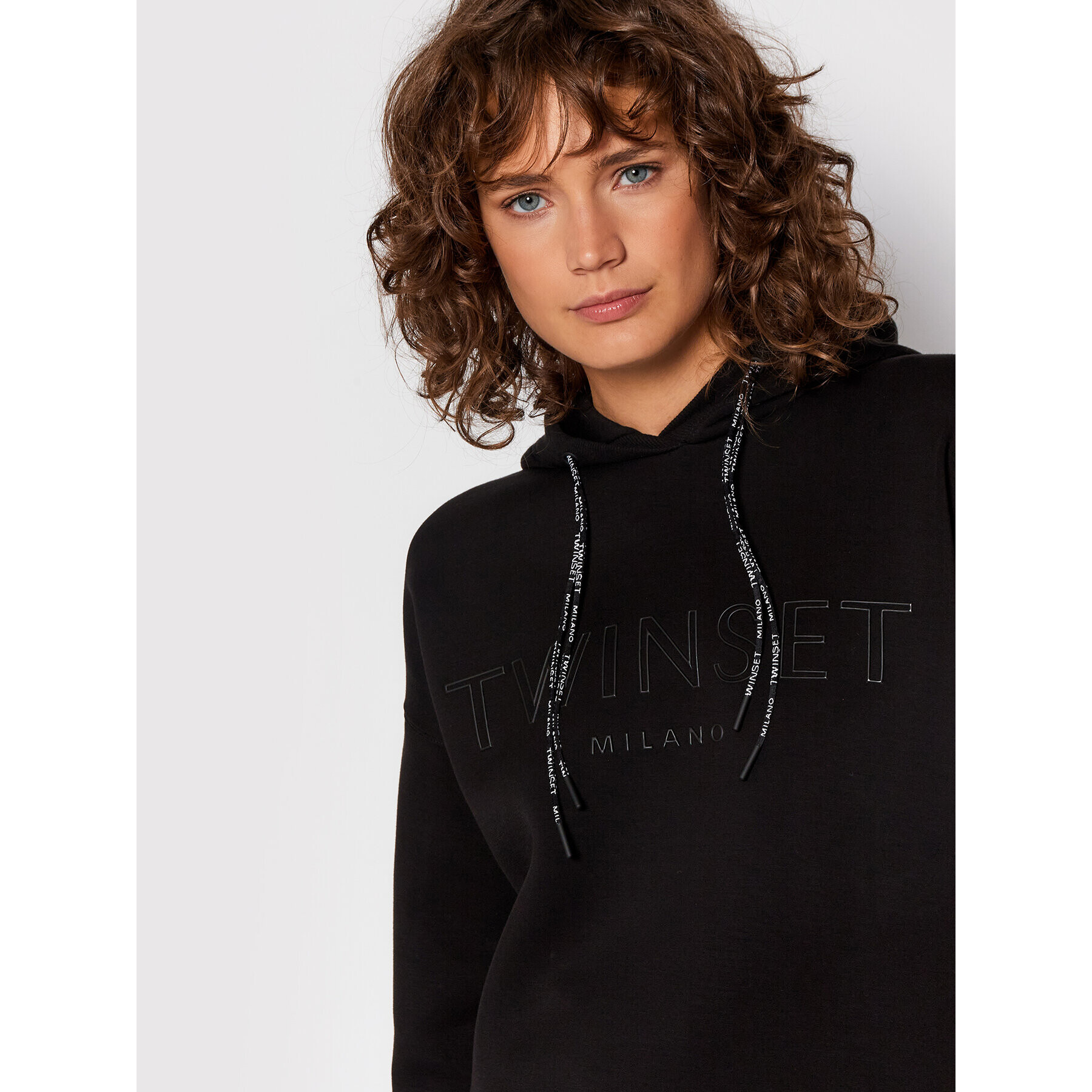 TWINSET Суитшърт 212TT2090 Черен Regular Fit - Pepit.bg
