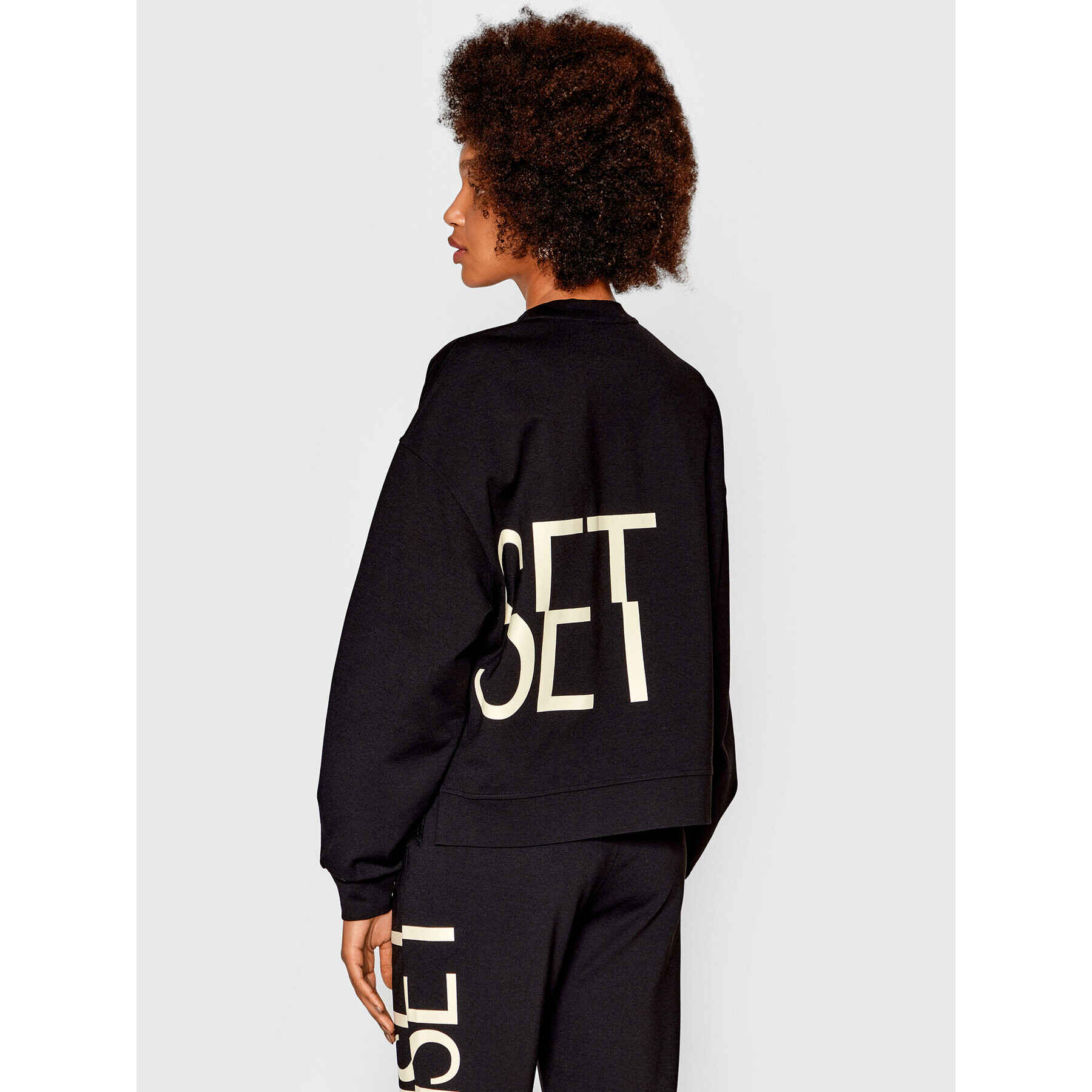 TWINSET Суитшърт 222TP2415 Черен Loose Fit - Pepit.bg