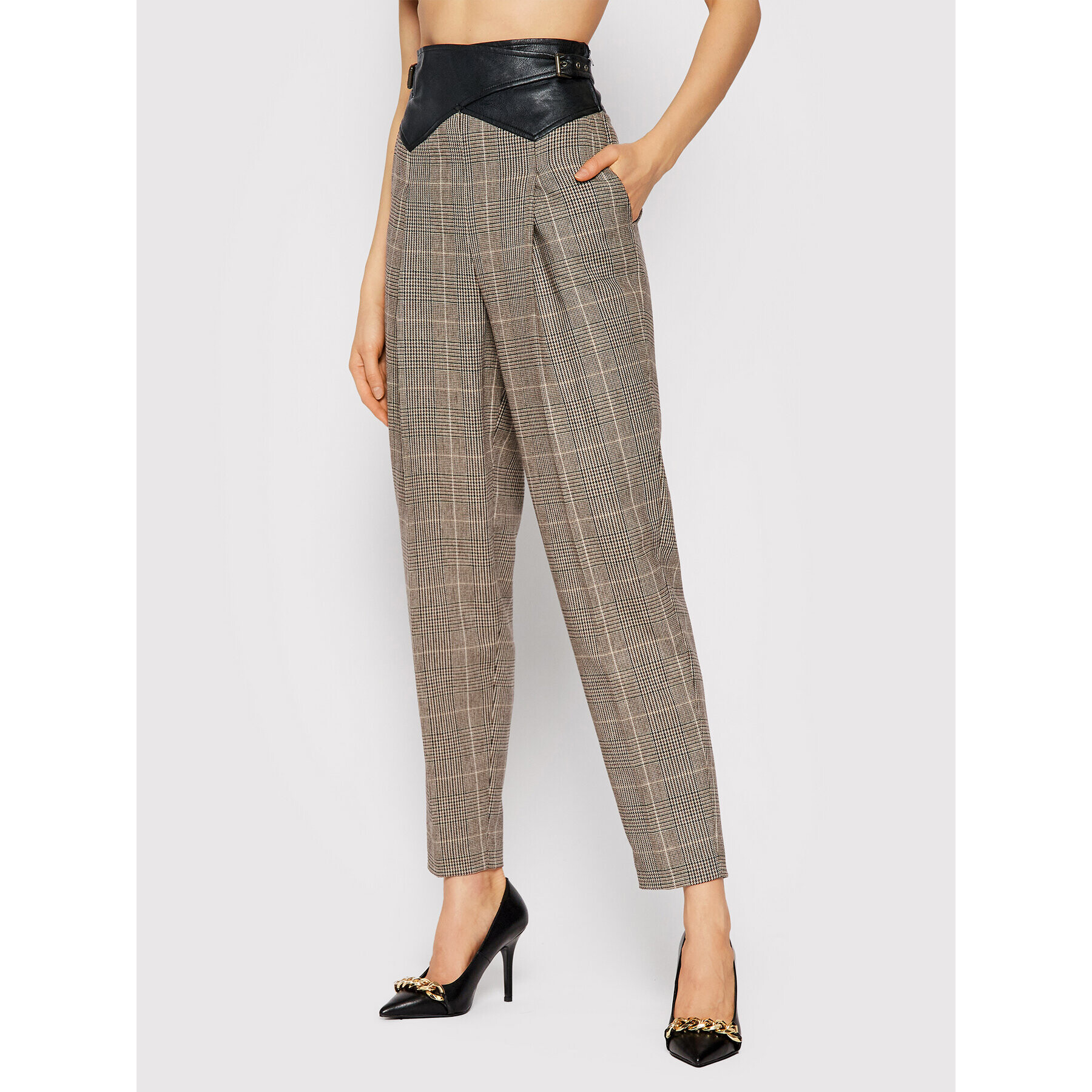 TWINSET Текстилни панталони 212TT2201 Бежов Regular Fit - Pepit.bg