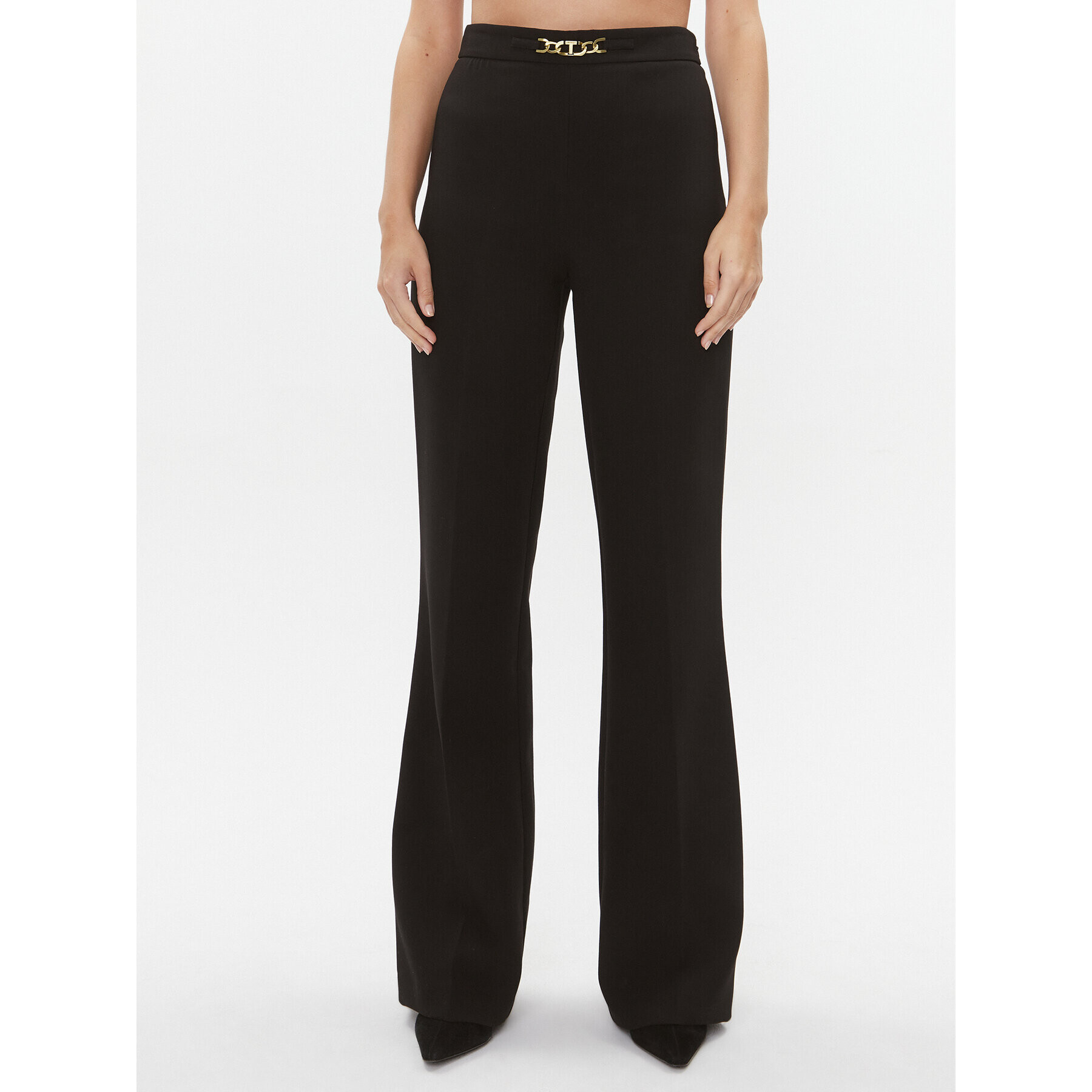 TWINSET Текстилни панталони 232TT2191 Черен Flare Fit - Pepit.bg