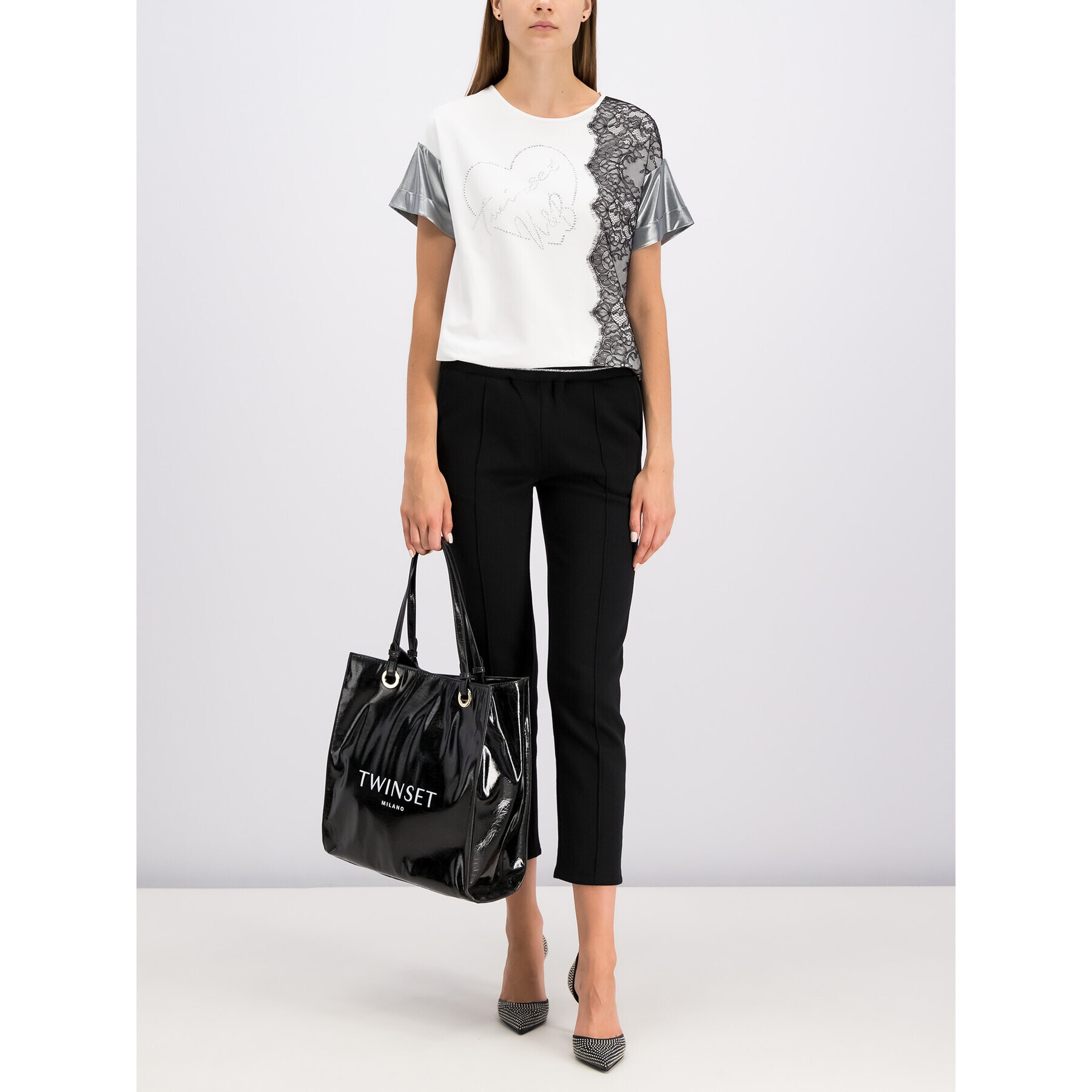 TWINSET Тишърт 192LI2WAA Бял Regular Fit - Pepit.bg