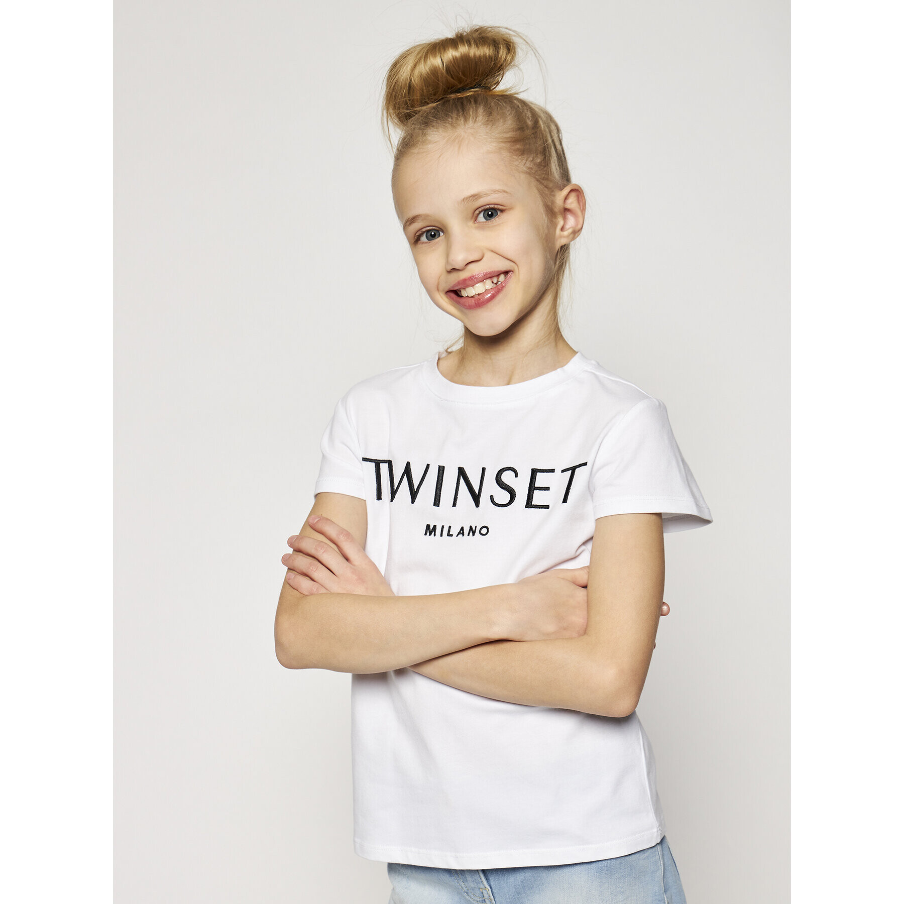 TWINSET Тишърт 201GJ2370 M Бял Regular Fit - Pepit.bg