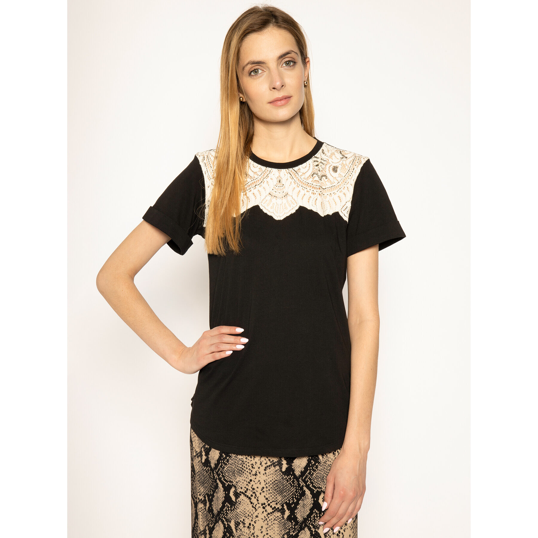 TWINSET Тишърт 201TP246A Черен Regular Fit - Pepit.bg