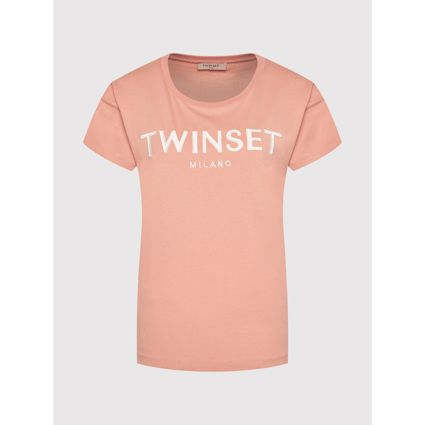 TWINSET Тишърт 212TP2211 Розов Regular Fit - Pepit.bg