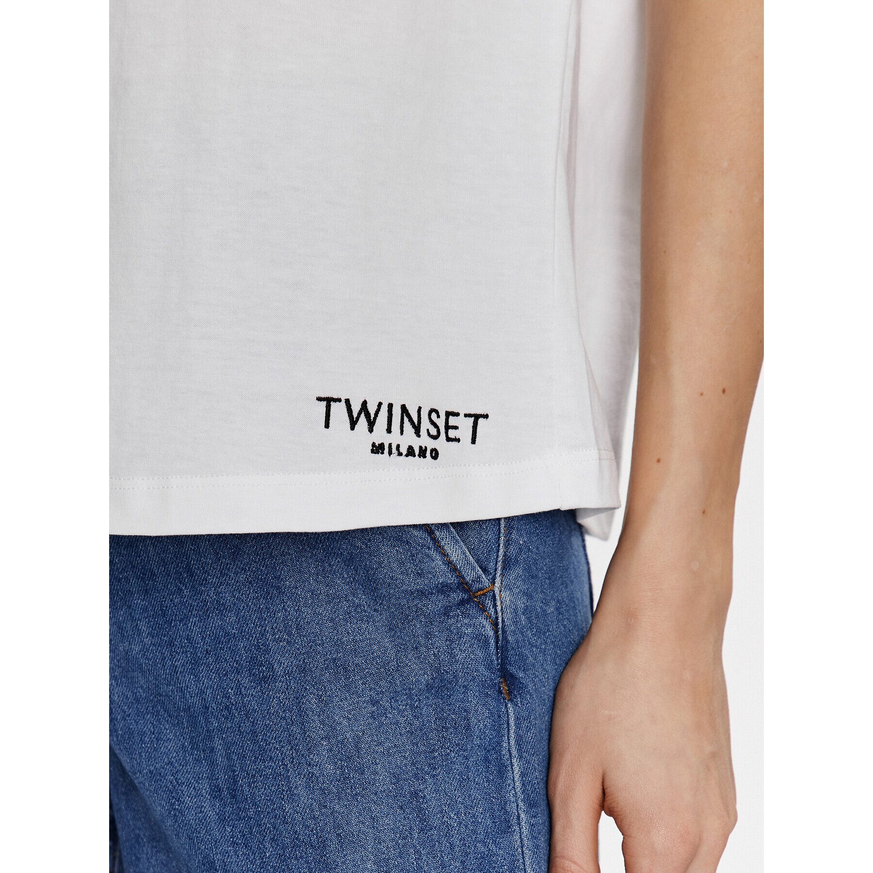 TWINSET Тишърт 231TT2251 Бял Regular Fit - Pepit.bg