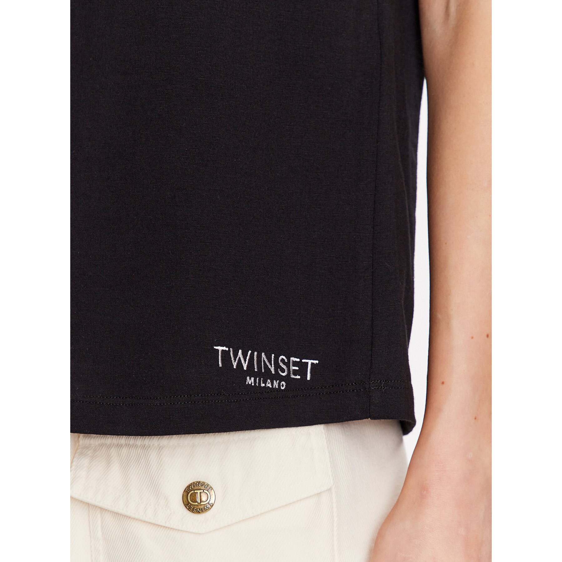 TWINSET Тишърт 231TT2251 Черен Regular Fit - Pepit.bg