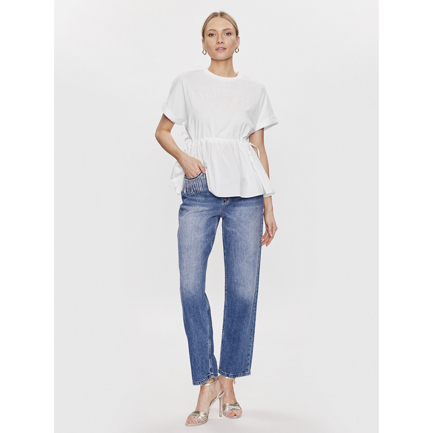 TWINSET Тишърт 231TT2320 Бял Regular Fit - Pepit.bg