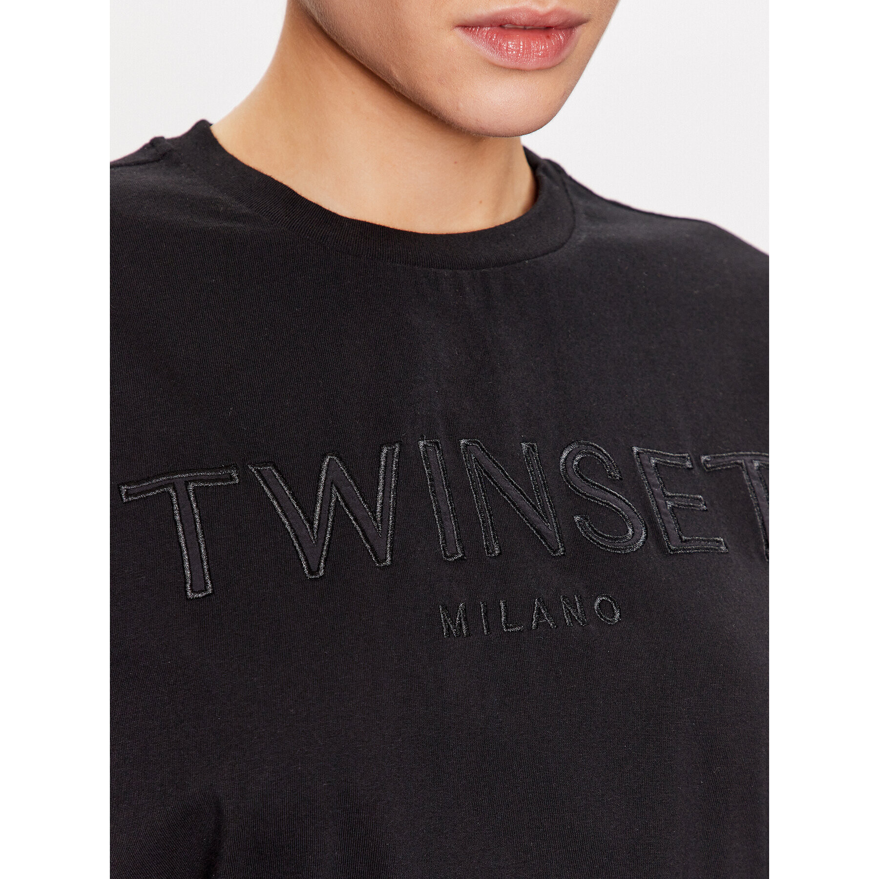 TWINSET Тишърт 231TT2320 Черен Regular Fit - Pepit.bg