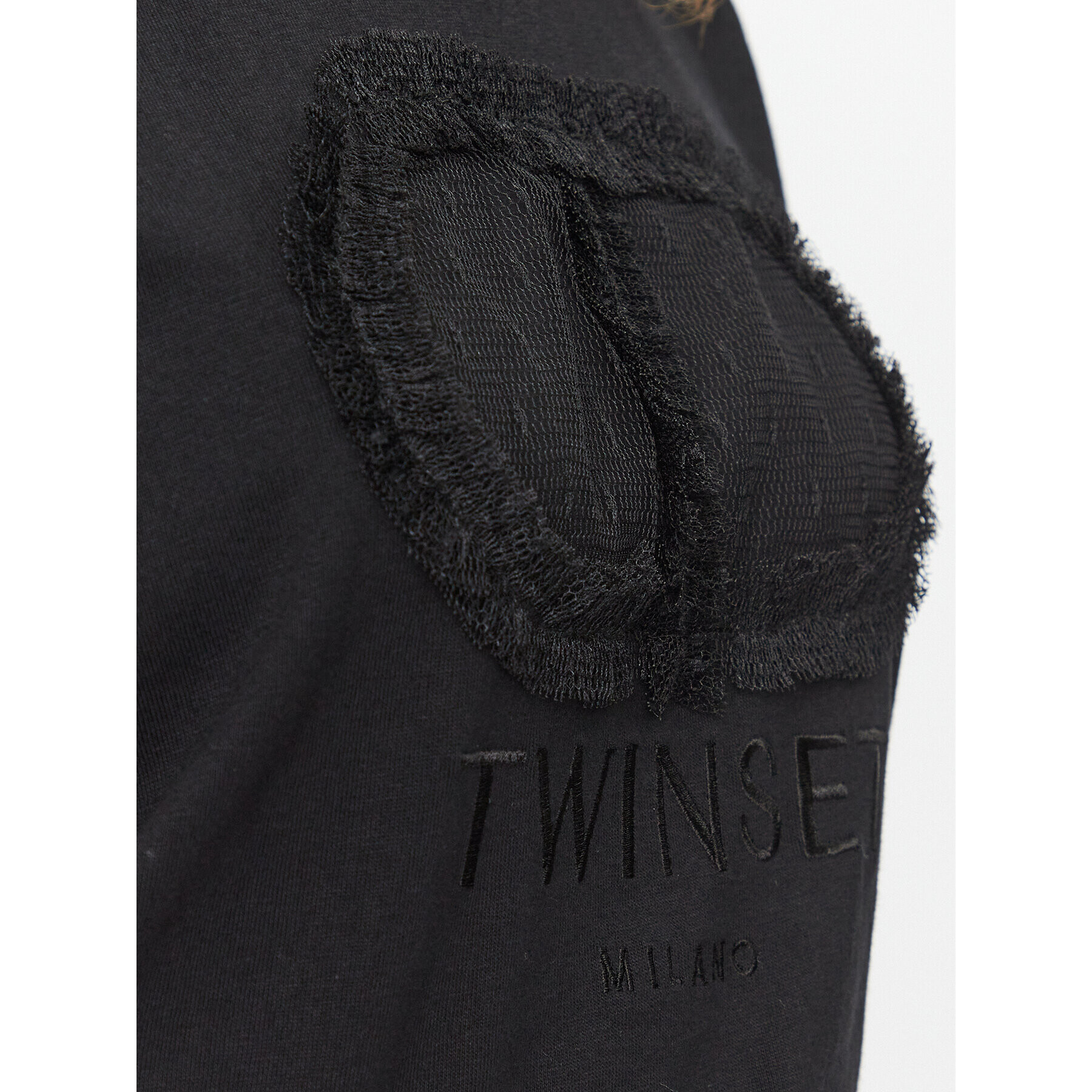 TWINSET Тишърт 232TT240B Черен Regular Fit - Pepit.bg