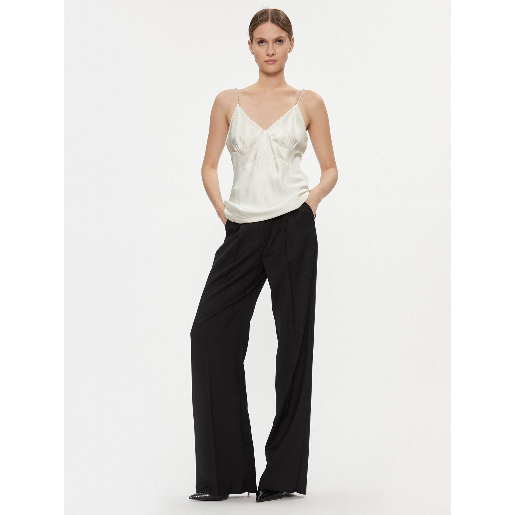 TWINSET топ 232TT2061 Екрю Slim Fit - Pepit.bg