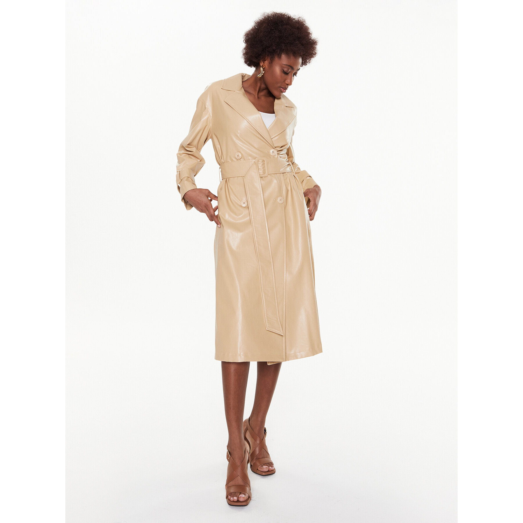 TWINSET Тренч 231TP2093 Екрю Regular Fit - Pepit.bg