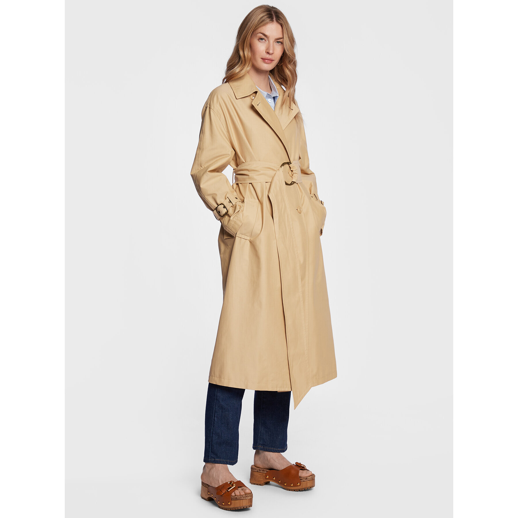 TWINSET Тренч 231TP2200 Бежов Regular Fit - Pepit.bg