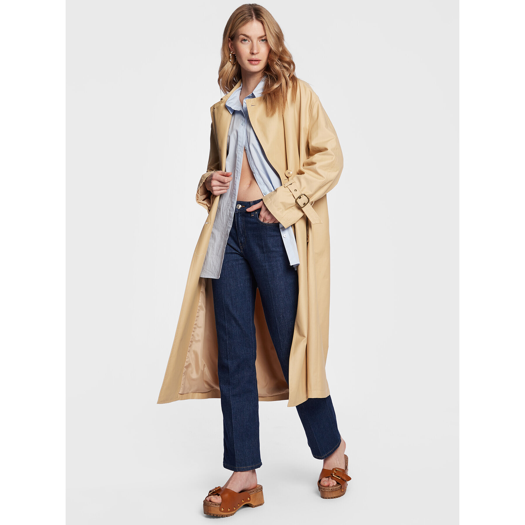 TWINSET Тренч 231TP2200 Бежов Regular Fit - Pepit.bg
