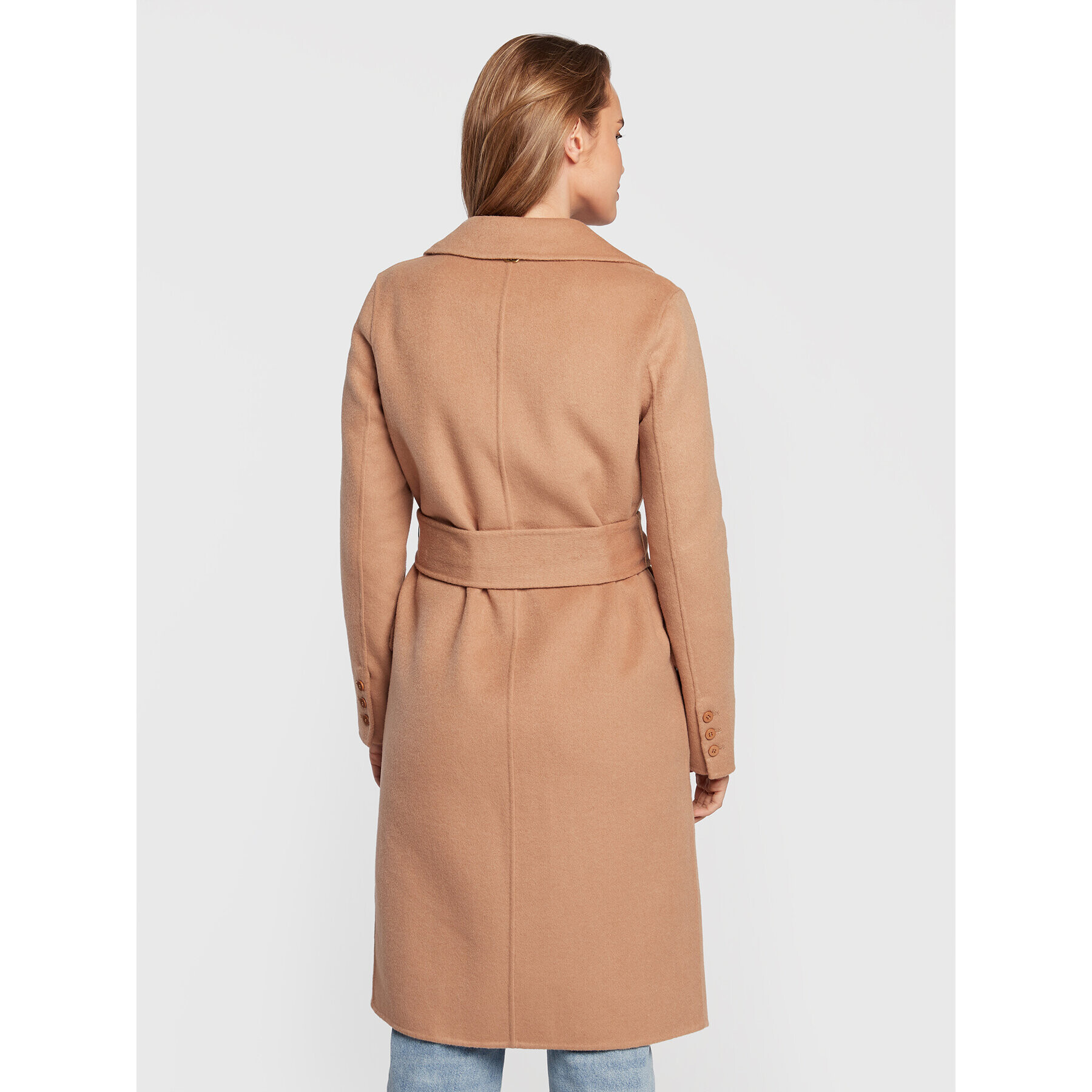 TWINSET Вълнено палто 222TP2056 Бежов Regular Fit - Pepit.bg