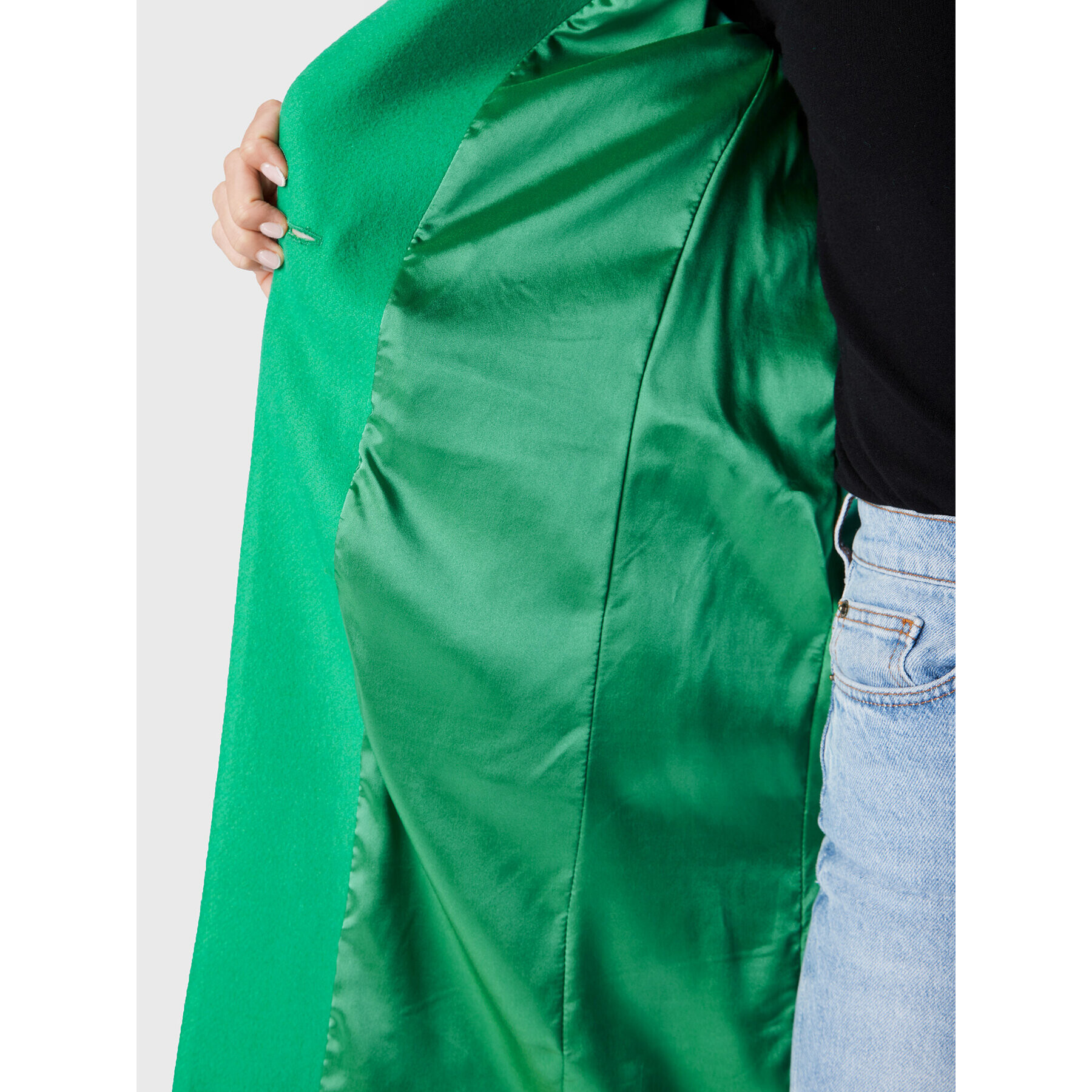 TWINSET Вълнено палто 222TP2060 Зелен Regular Fit - Pepit.bg