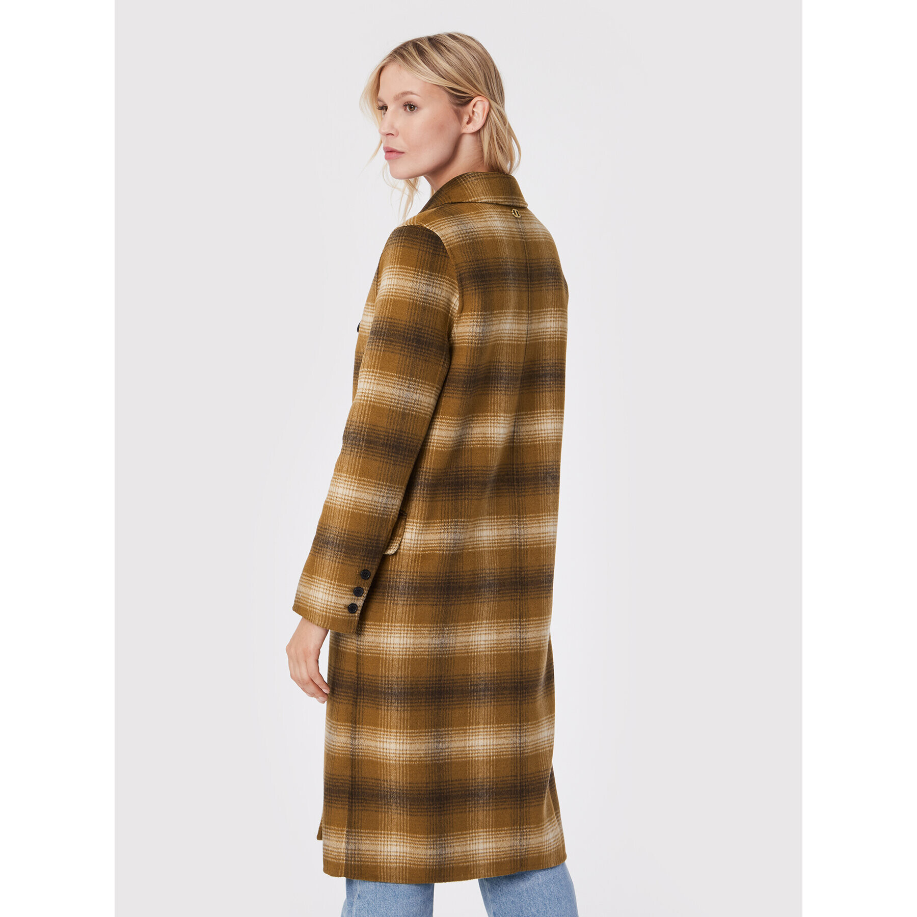 TWINSET Вълнено палто 222TP2190 Кафяв Regular Fit - Pepit.bg