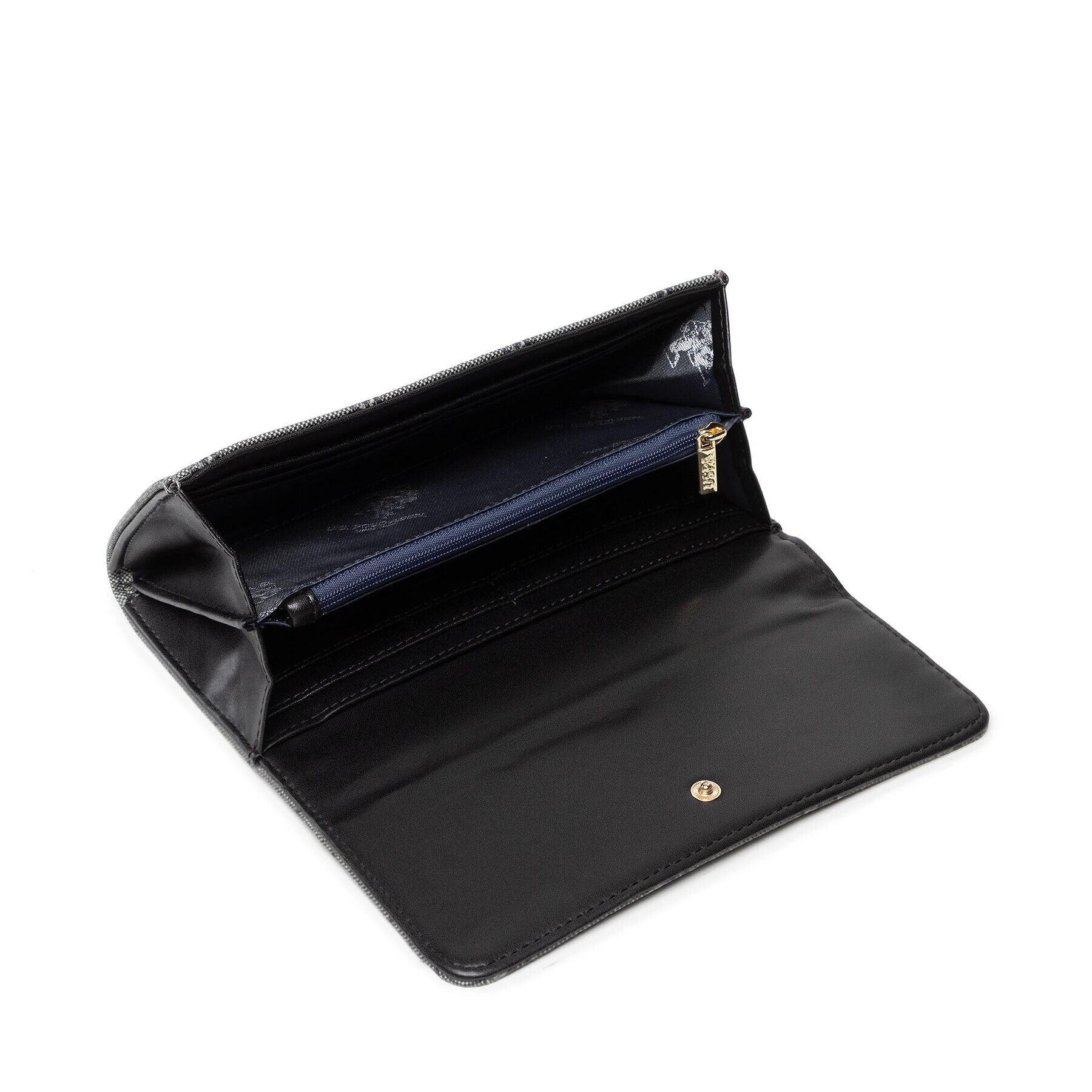 U.S. Polo Assn. Голям дамски портфейл Hampton L Flap Wallet BEUHD5486WVG000 Сив - Pepit.bg