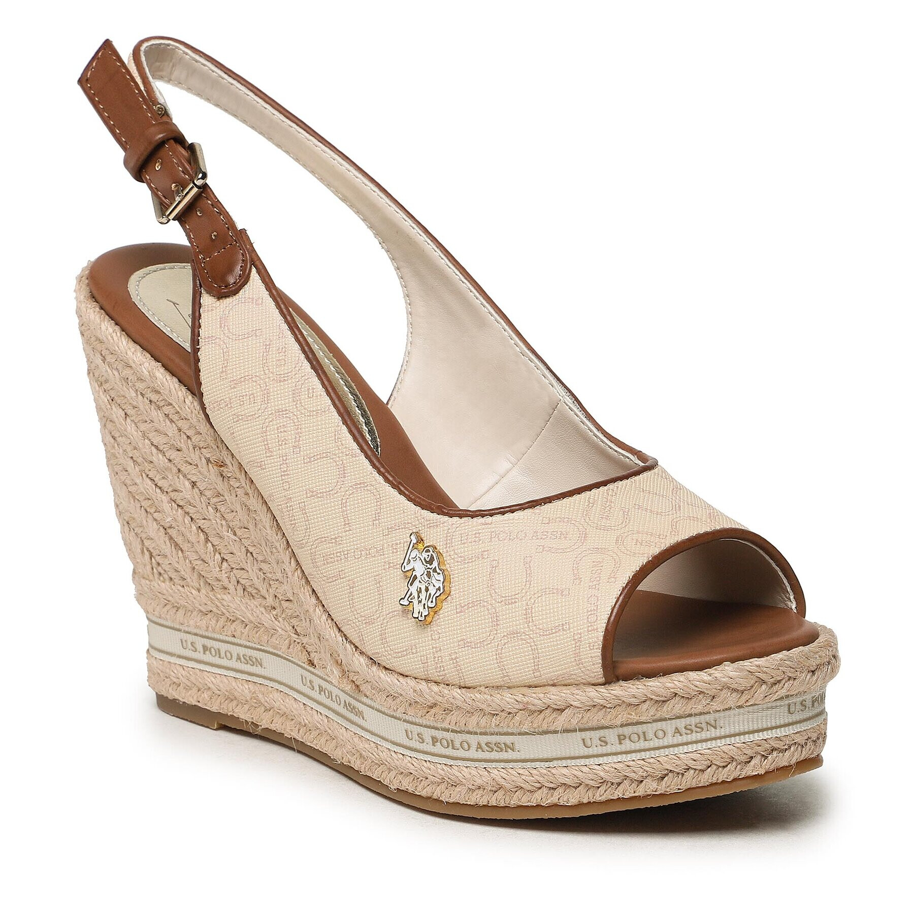 U.S. Polo Assn. Сандали Aylin AYLIN012 PRINT Бежов - Pepit.bg