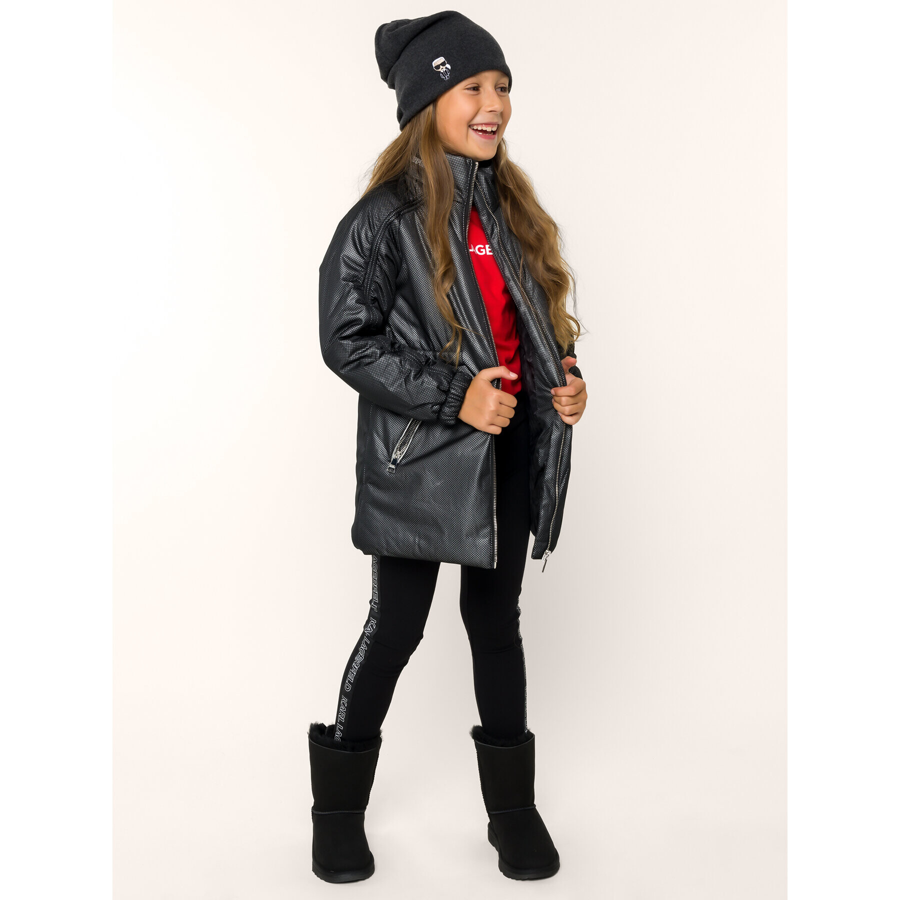 Ugg Апрески K Bailey Bow II 1017394K Черен - Pepit.bg