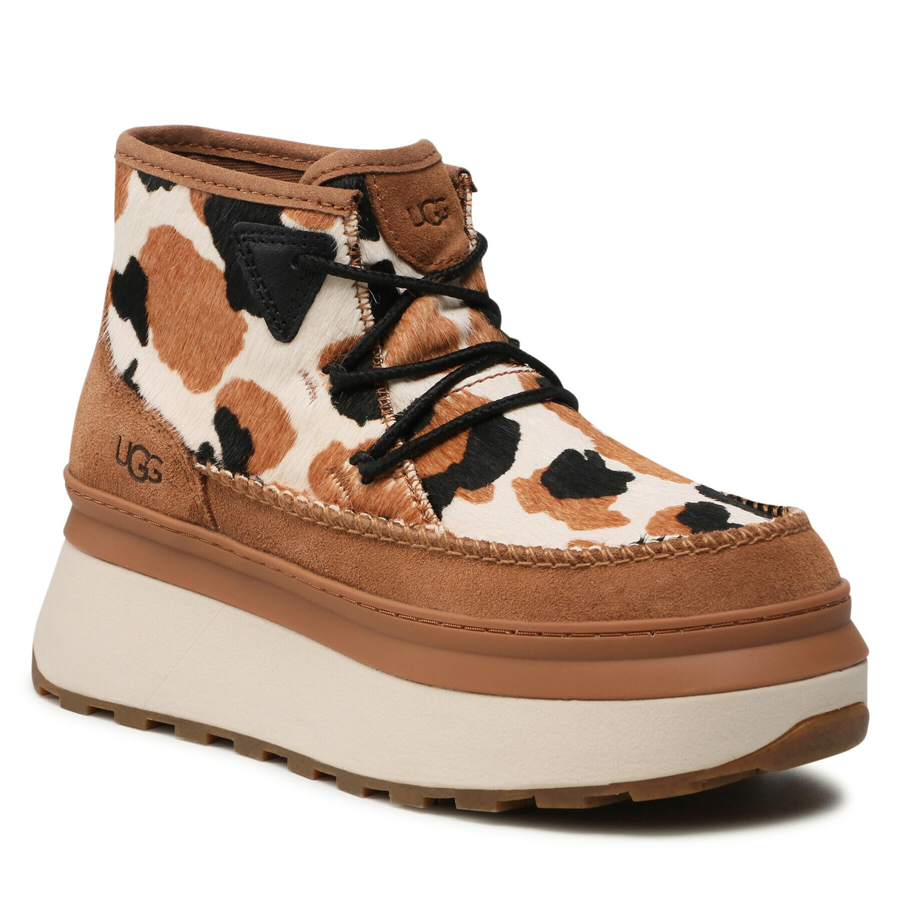 Ugg Боти W Marin Bootie Cow Print 1121811 Кафяв - Pepit.bg