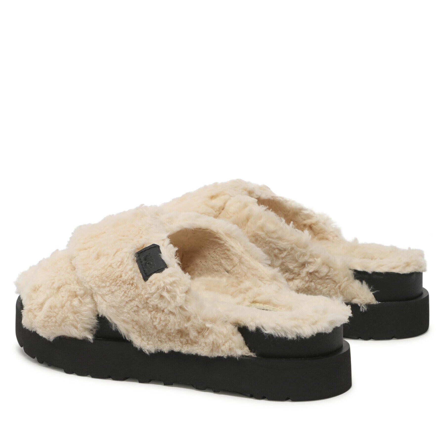Ugg Чехли W Fuzz Sugar Cross Slide 1135131 Бежов - Pepit.bg