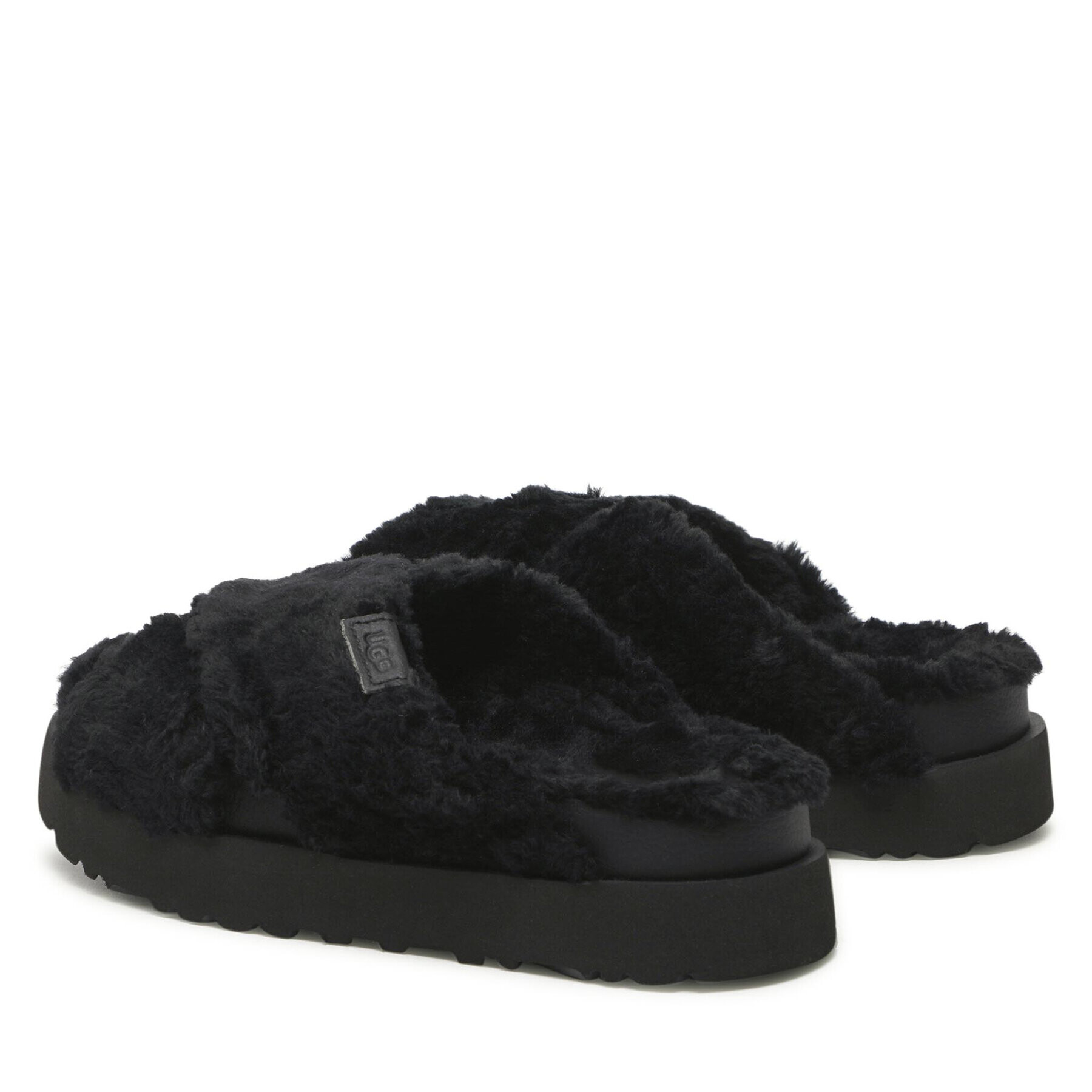 Ugg Чехли W Fuzz Sugar Cross Slide 1135131 Черен - Pepit.bg