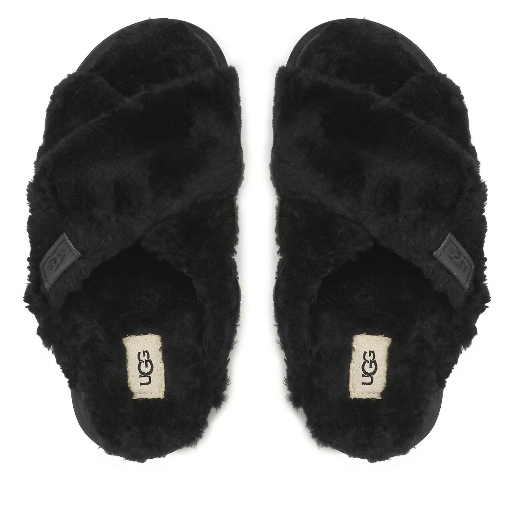 Ugg Чехли W Fuzz Sugar Cross Slide 1135131 Черен - Pepit.bg
