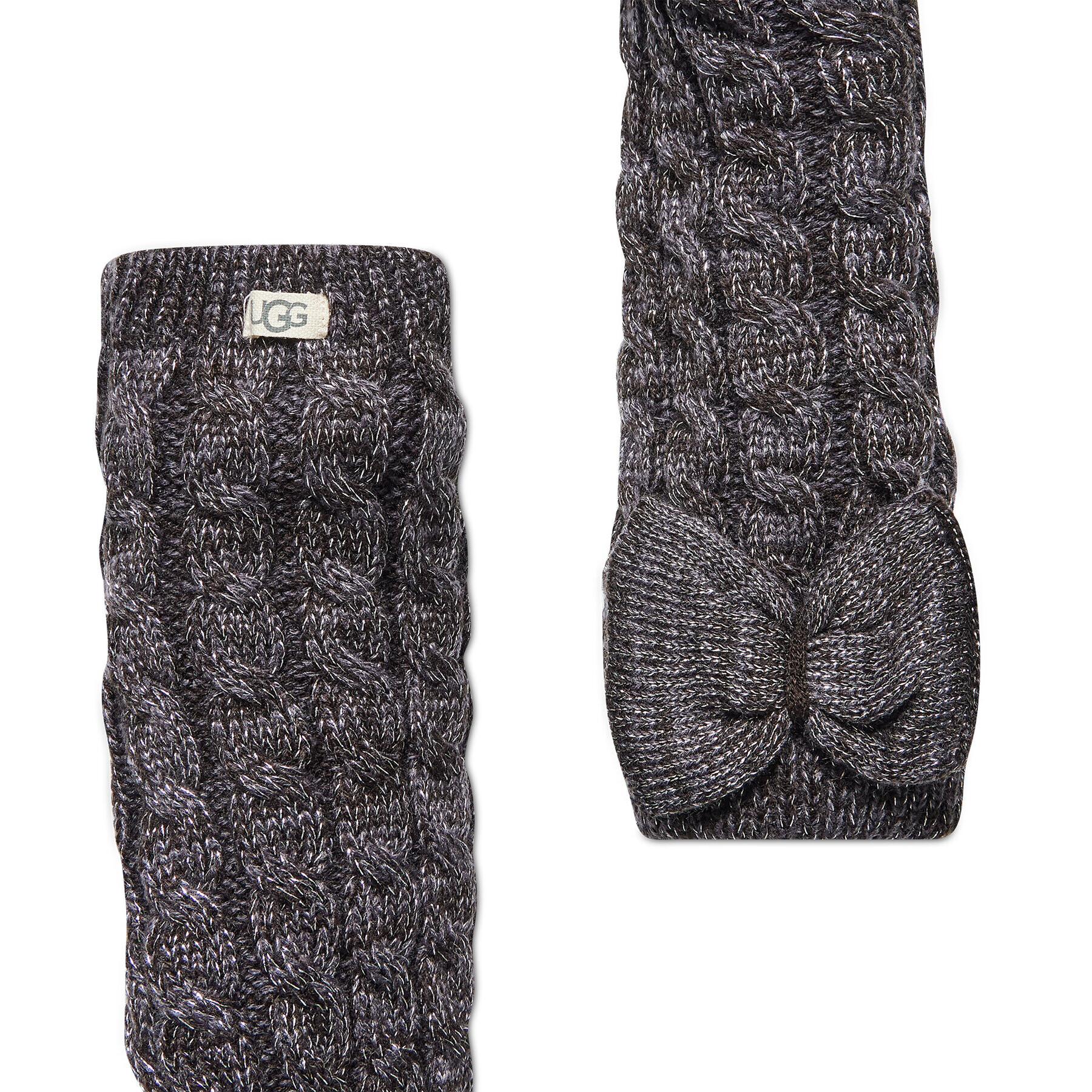 Ugg Чорапи дълги дамски W Laila Bow Fleece Lined Sock OS 1113637 Черен - Pepit.bg