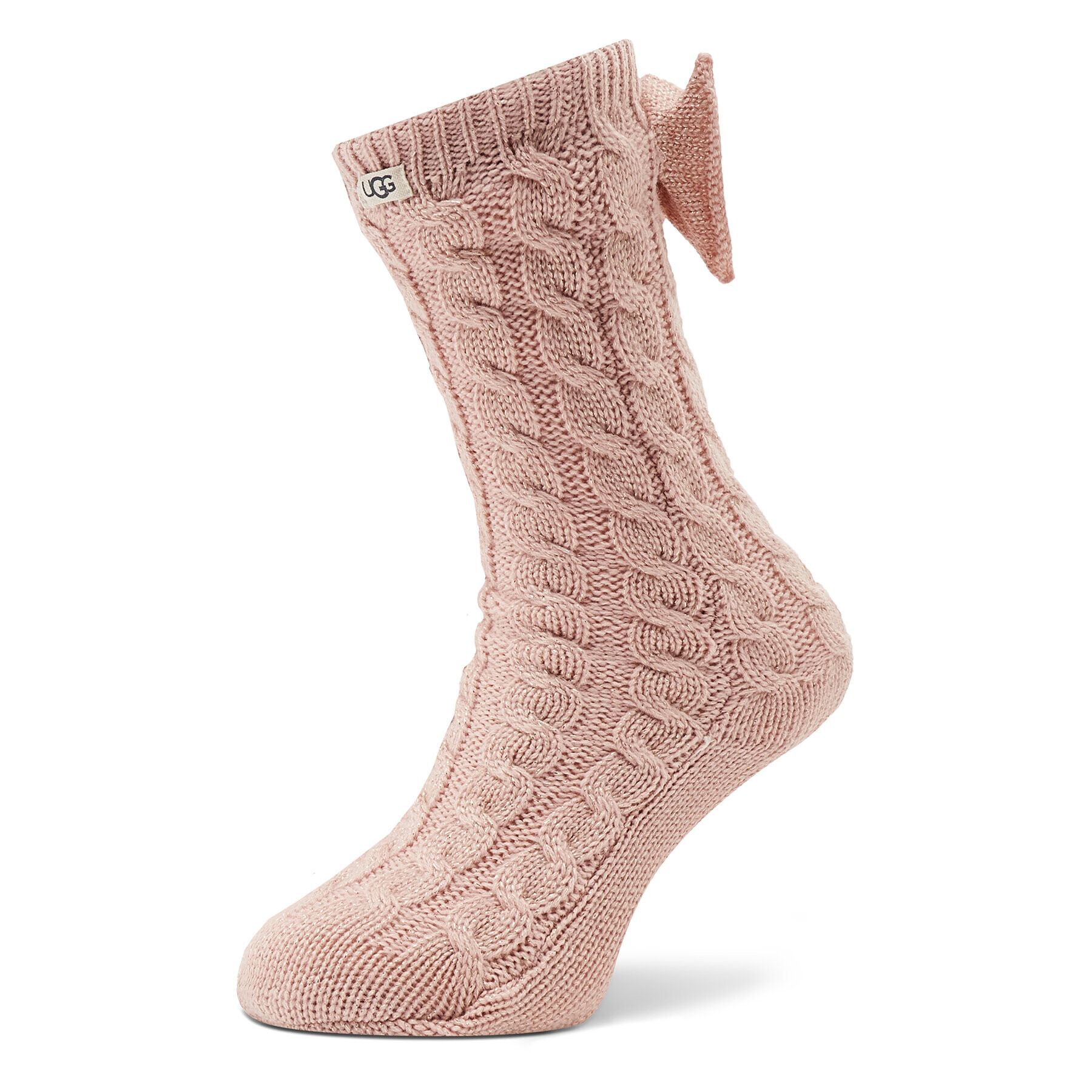 Ugg Чорапи дълги дамски W Laila Bow Fleece Lined Sock OS 1113637 Розов - Pepit.bg